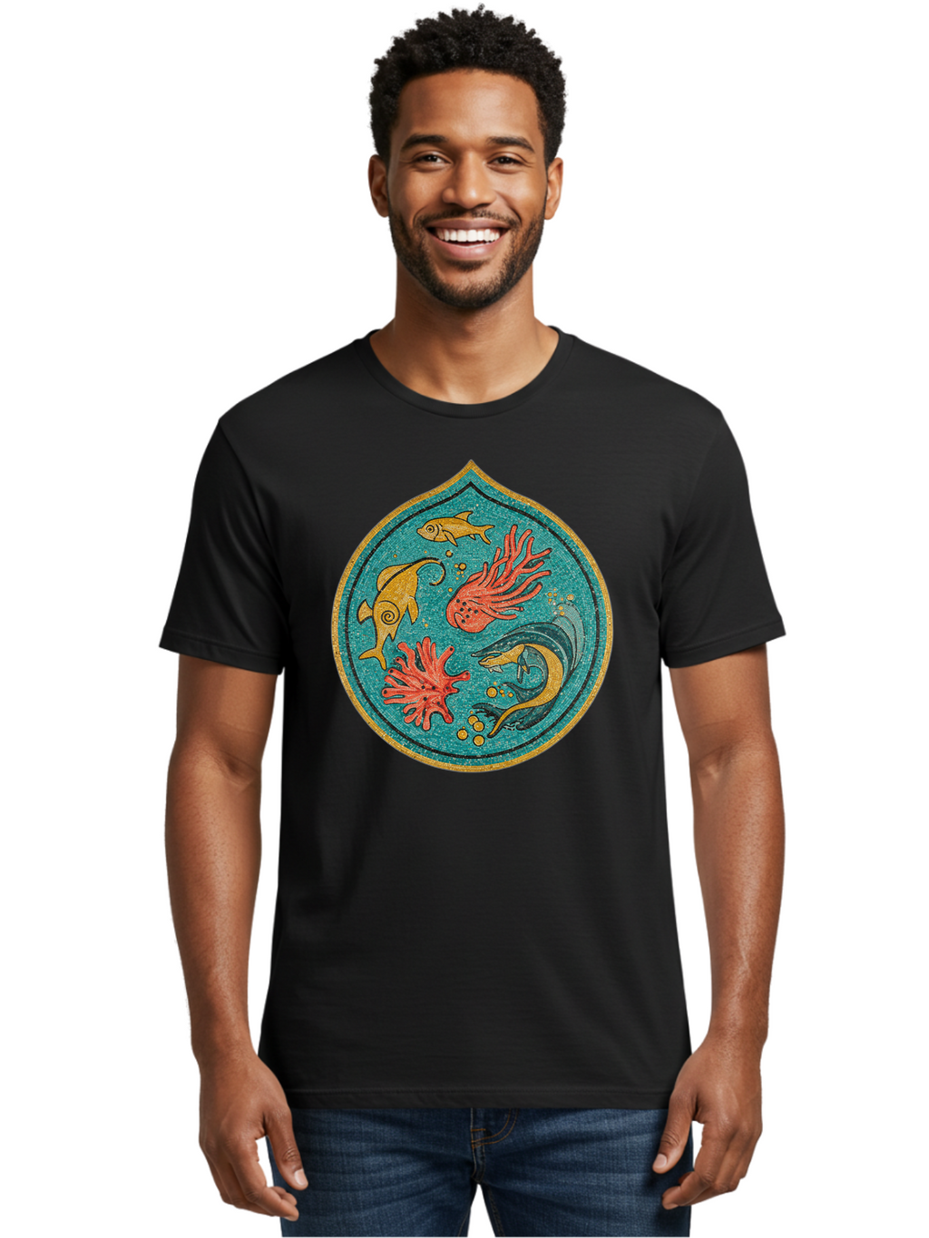 Underwater-Scene Men'S Graphic Tee, 100% Cotton, Comfortable Casual Summer Wear, Machine Washable, Vintage Camera, Old Camera, Antique Camera, Black Camera, Classic Photography, Photography Equipment, Nostalgic Device, Film Camera, Camera Art Bah306