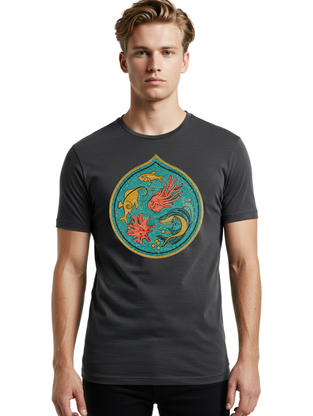 Underwater-Scene Men'S Graphic Tee, 100% Cotton, Comfortable Casual Summer Wear, Machine Washable, Vintage Camera, Old Camera, Antique Camera, Black Camera, Classic Photography, Photography Equipment, Nostalgic Device, Film Camera, Camera Art Bah306