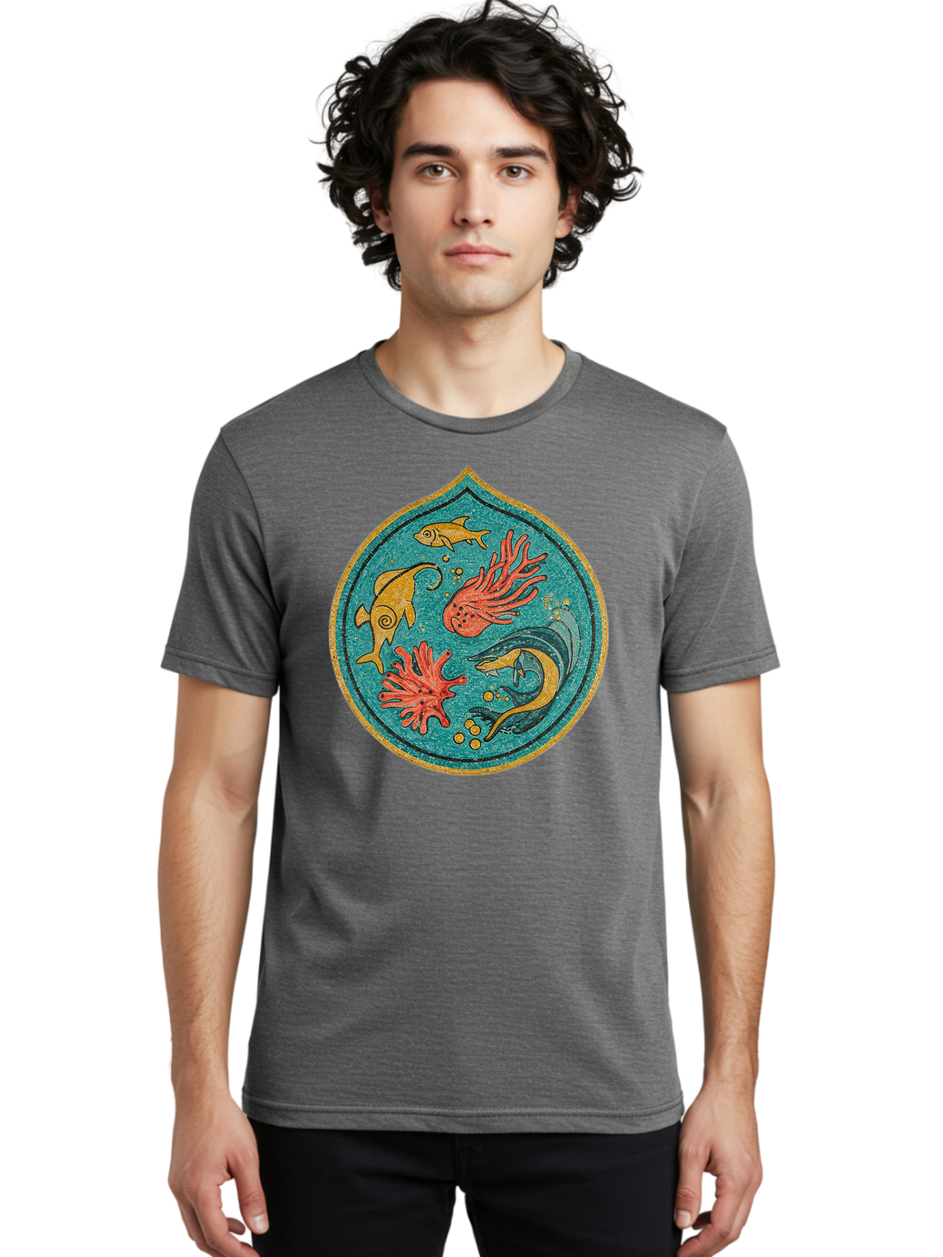 Underwater-Scene Men'S Graphic Tee, 100% Cotton, Comfortable Casual Summer Wear, Machine Washable, Vintage Camera, Old Camera, Antique Camera, Black Camera, Classic Photography, Photography Equipment, Nostalgic Device, Film Camera, Camera Art Bah306