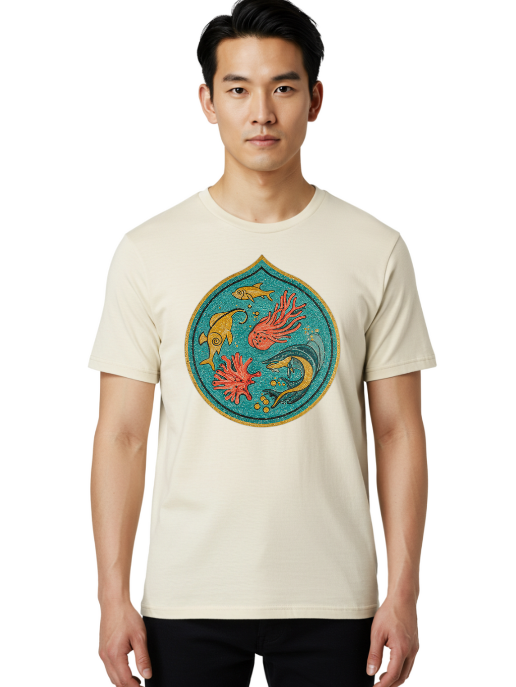 Underwater-Scene Men'S Graphic Tee, 100% Cotton, Comfortable Casual Summer Wear, Machine Washable, Vintage Camera, Old Camera, Antique Camera, Black Camera, Classic Photography, Photography Equipment, Nostalgic Device, Film Camera, Camera Art Bah306