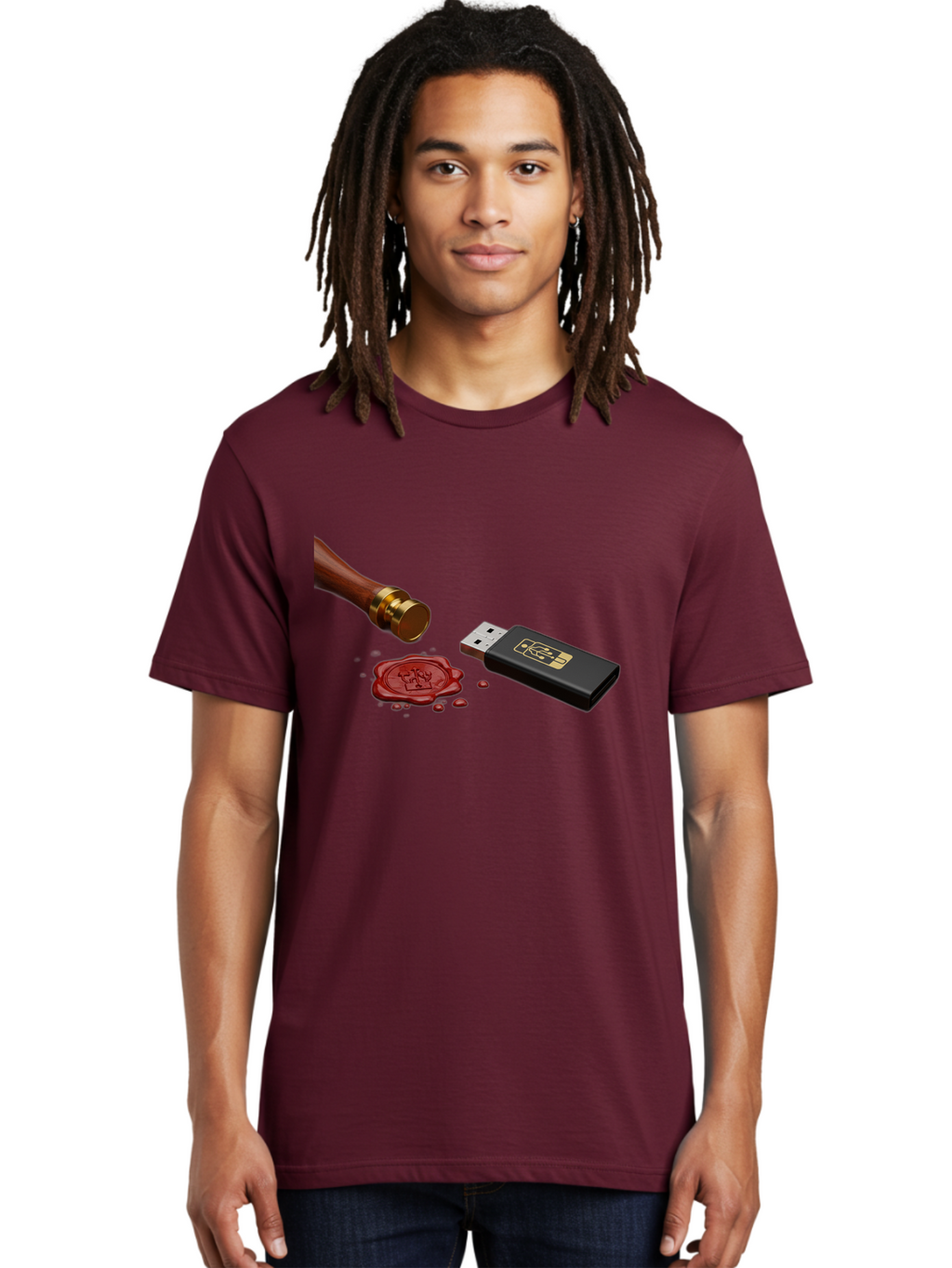 Usb-With-Seal Men'S Graphic Tee, 100% Cotton, Comfortable Casual Summer Wear, Machine Washable, Vintage Camera, Old Camera, Antique Camera, Black Camera, Classic Photography, Photography Equipment, Nostalgic Device, Film Camera, Camera Art Bah308