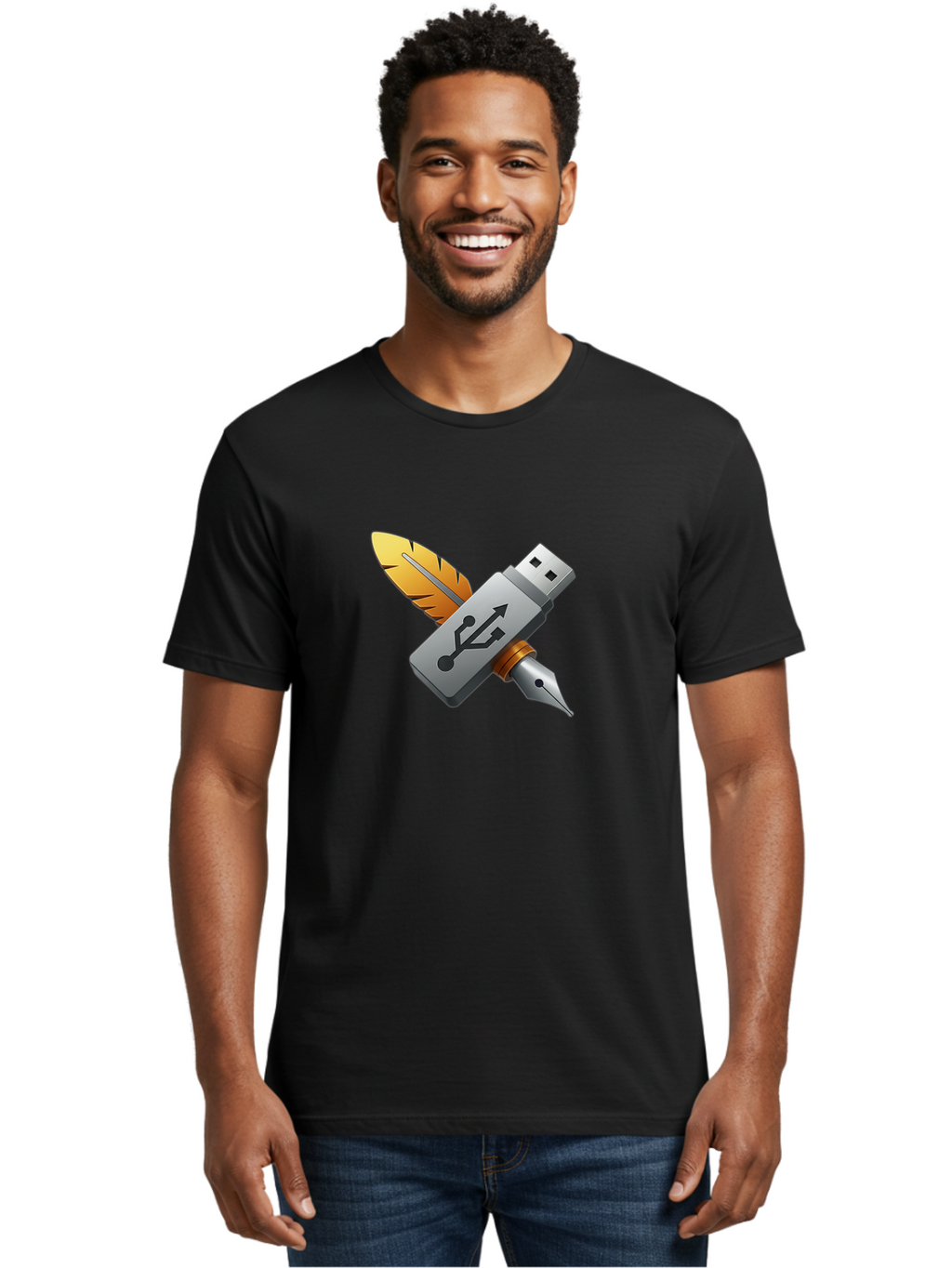 Usb Men'S Graphic Tee, 100% Cotton, Comfortable Casual Summer Wear, Machine Washable, Vintage Camera, Old Camera, Antique Camera, Black Camera, Classic Photography, Photography Equipment, Nostalgic Device, Film Camera, Camera Art Bah309
