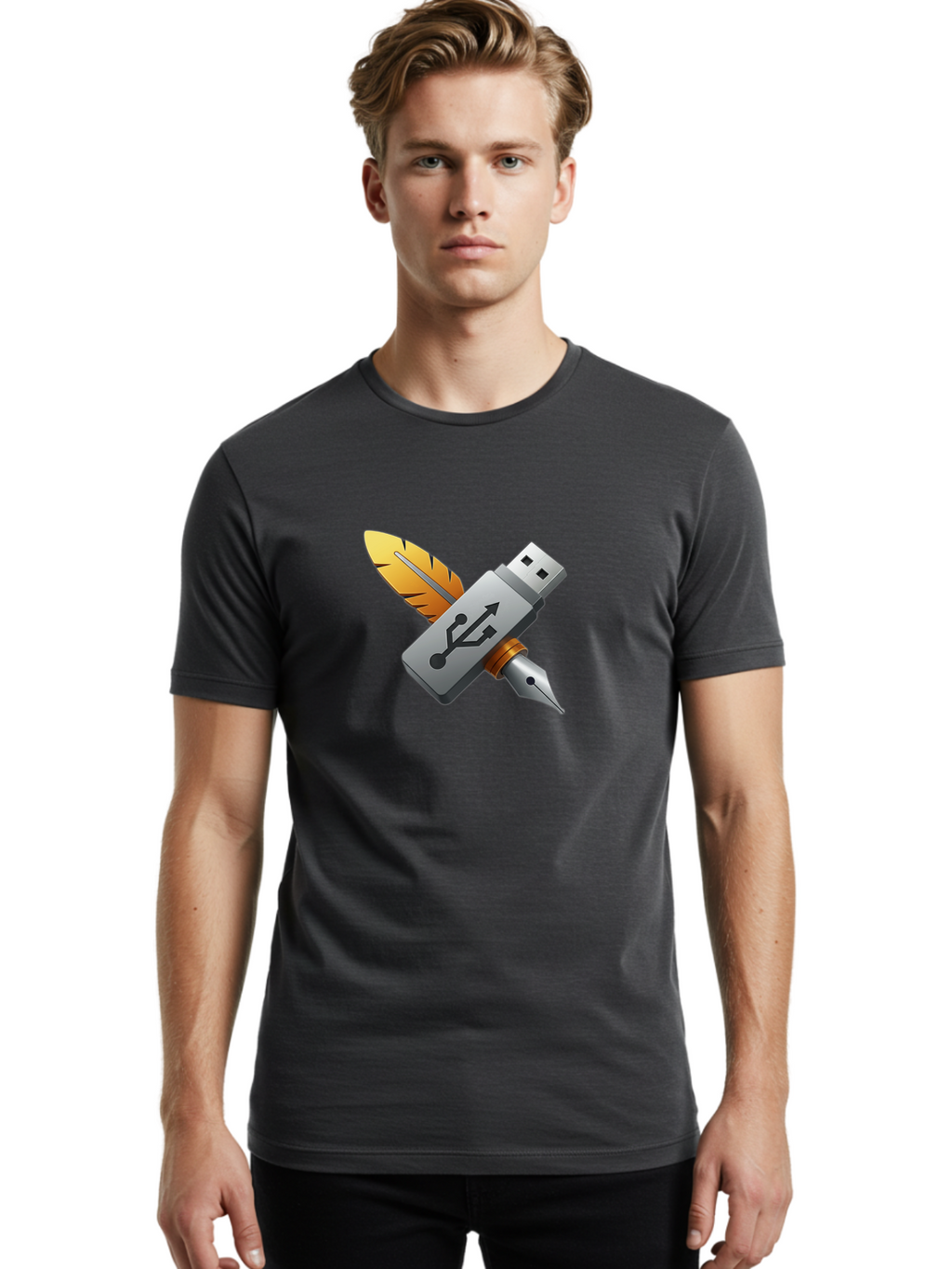 Usb Men'S Graphic Tee, 100% Cotton, Comfortable Casual Summer Wear, Machine Washable, Vintage Camera, Old Camera, Antique Camera, Black Camera, Classic Photography, Photography Equipment, Nostalgic Device, Film Camera, Camera Art Bah309