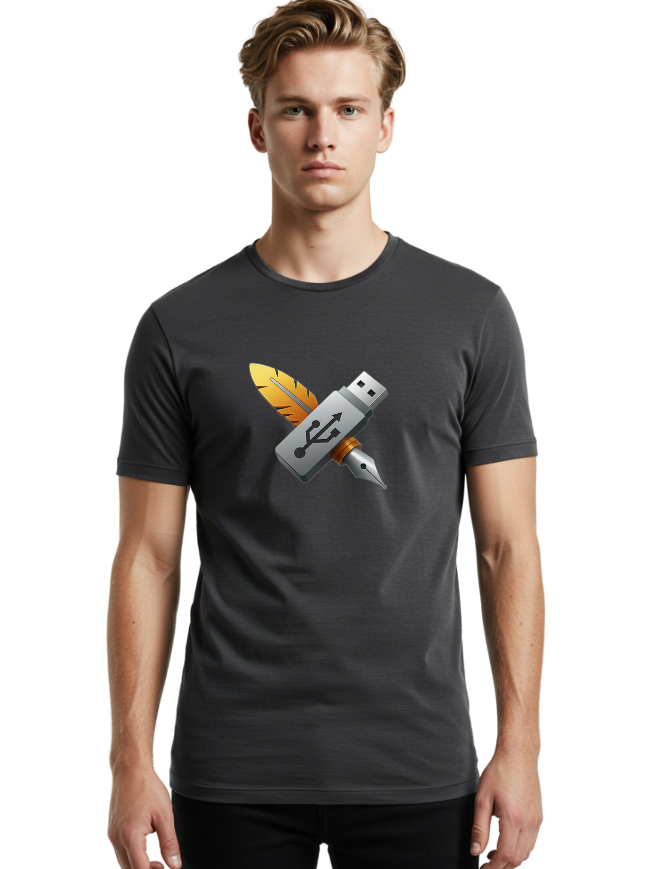 Usb Men'S Graphic Tee, 100% Cotton, Comfortable Casual Summer Wear, Machine Washable, Vintage Camera, Old Camera, Antique Camera, Black Camera, Classic Photography, Photography Equipment, Nostalgic Device, Film Camera, Camera Art Bah309