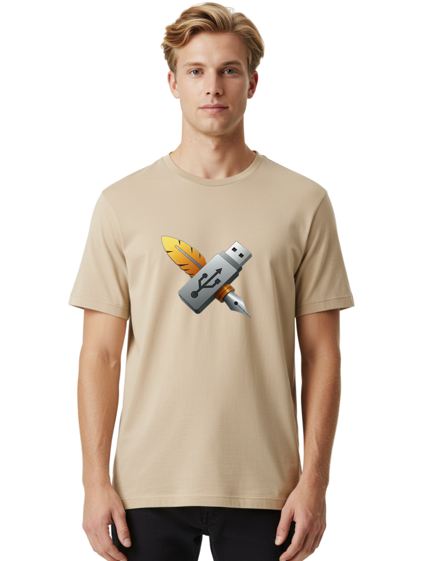 Usb Men'S Graphic Tee, 100% Cotton, Comfortable Casual Summer Wear, Machine Washable, Vintage Camera, Old Camera, Antique Camera, Black Camera, Classic Photography, Photography Equipment, Nostalgic Device, Film Camera, Camera Art Bah309