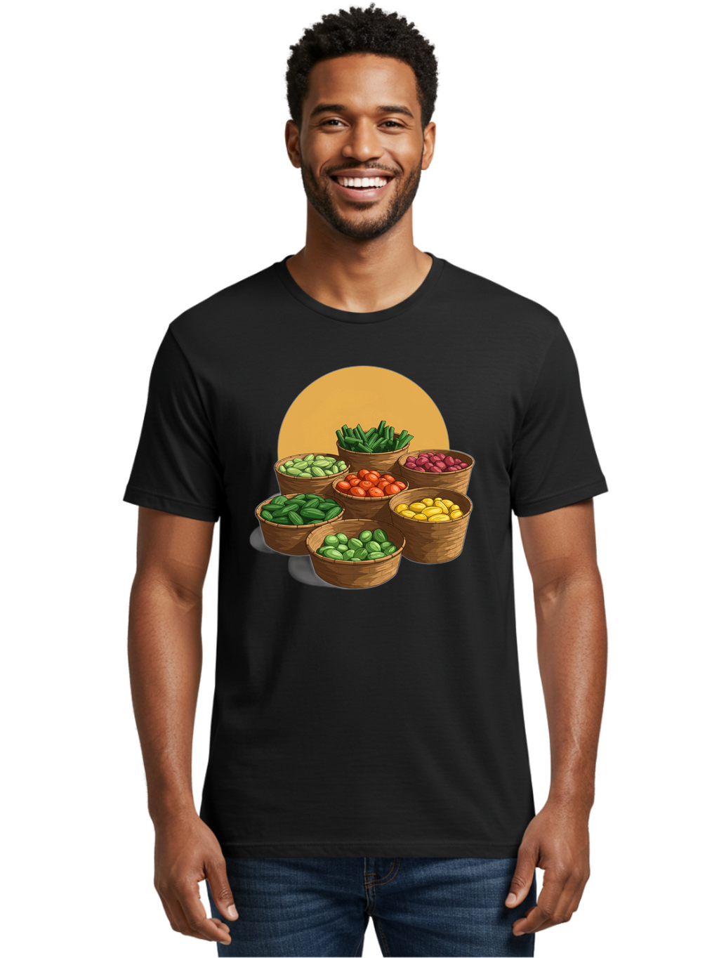 Vegetable-Baskets-1 Men'S Graphic Tee, 100% Cotton, Comfortable Casual Summer Wear, Machine Washable, Vintage Camera, Old Camera, Antique Camera, Black Camera, Classic Photography, Photography Equipment, Nostalgic Device, Film Camera, Bah311