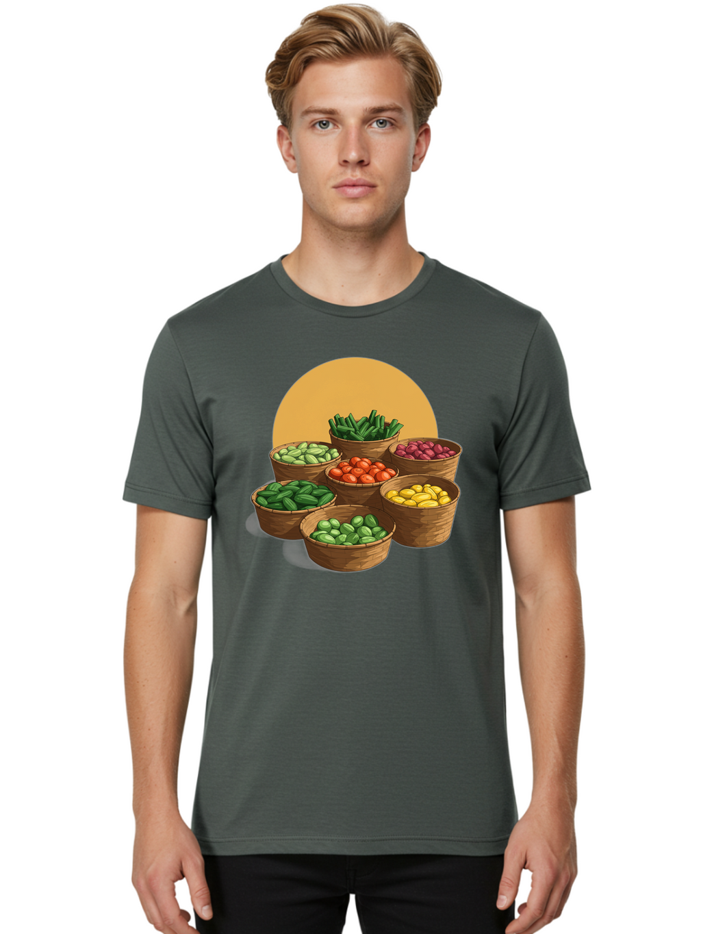 Vegetable-Baskets-1 Men'S Graphic Tee, 100% Cotton, Comfortable Casual Summer Wear, Machine Washable, Vintage Camera, Old Camera, Antique Camera, Black Camera, Classic Photography, Photography Equipment, Nostalgic Device, Film Camera, Bah311