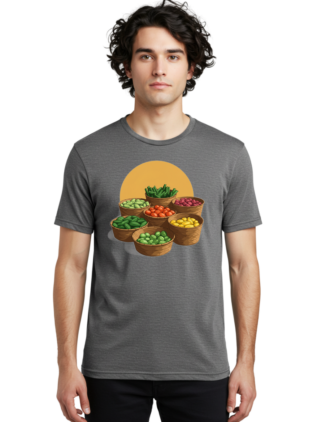 Vegetable-Baskets-1 Men'S Graphic Tee, 100% Cotton, Comfortable Casual Summer Wear, Machine Washable, Vintage Camera, Old Camera, Antique Camera, Black Camera, Classic Photography, Photography Equipment, Nostalgic Device, Film Camera, Bah311