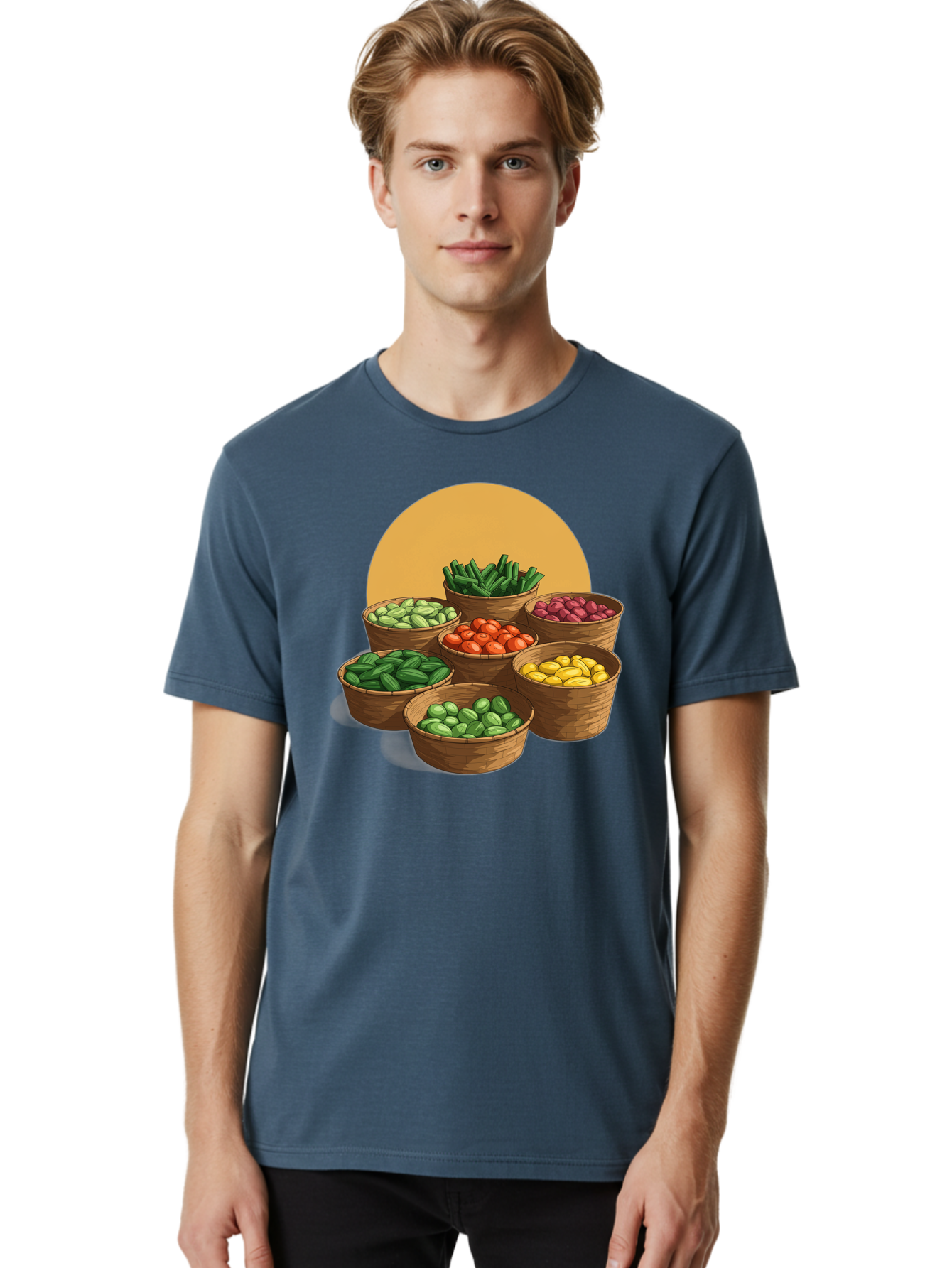 Vegetable-Baskets-1 Men'S Graphic Tee, 100% Cotton, Comfortable Casual Summer Wear, Machine Washable, Vintage Camera, Old Camera, Antique Camera, Black Camera, Classic Photography, Photography Equipment, Nostalgic Device, Film Camera, Bah311