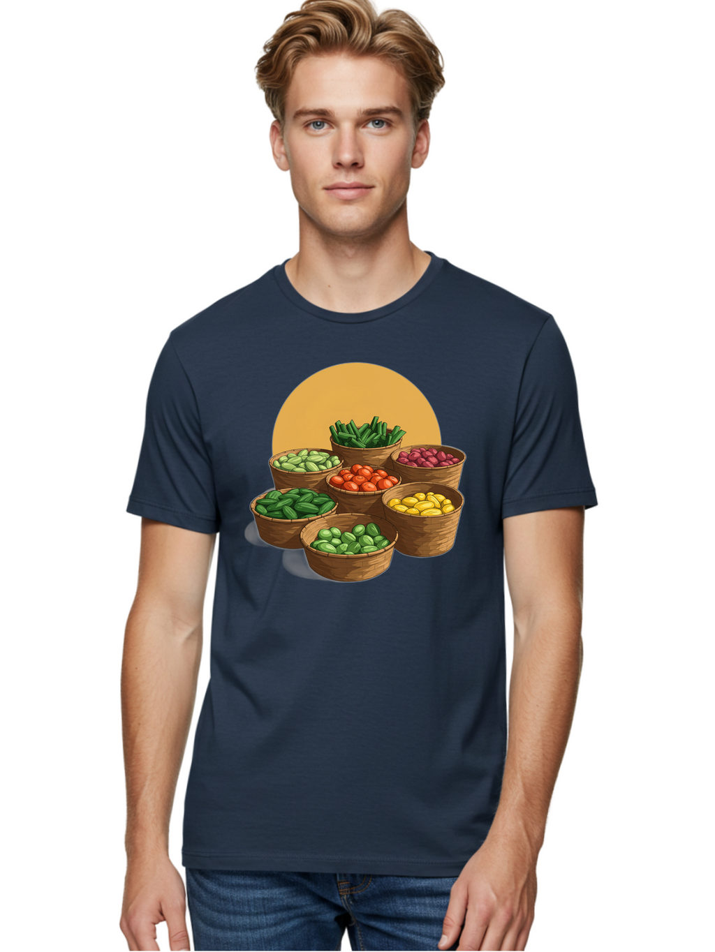 Vegetable-Baskets-1 Men'S Graphic Tee, 100% Cotton, Comfortable Casual Summer Wear, Machine Washable, Vintage Camera, Old Camera, Antique Camera, Black Camera, Classic Photography, Photography Equipment, Nostalgic Device, Film Camera, Bah311