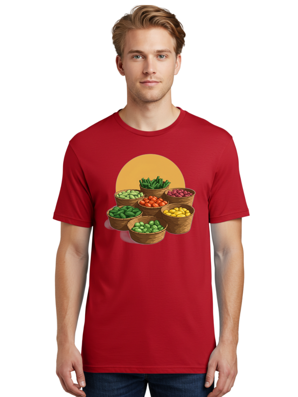 Vegetable-Baskets-1 Men'S Graphic Tee, 100% Cotton, Comfortable Casual Summer Wear, Machine Washable, Vintage Camera, Old Camera, Antique Camera, Black Camera, Classic Photography, Photography Equipment, Nostalgic Device, Film Camera, Bah311