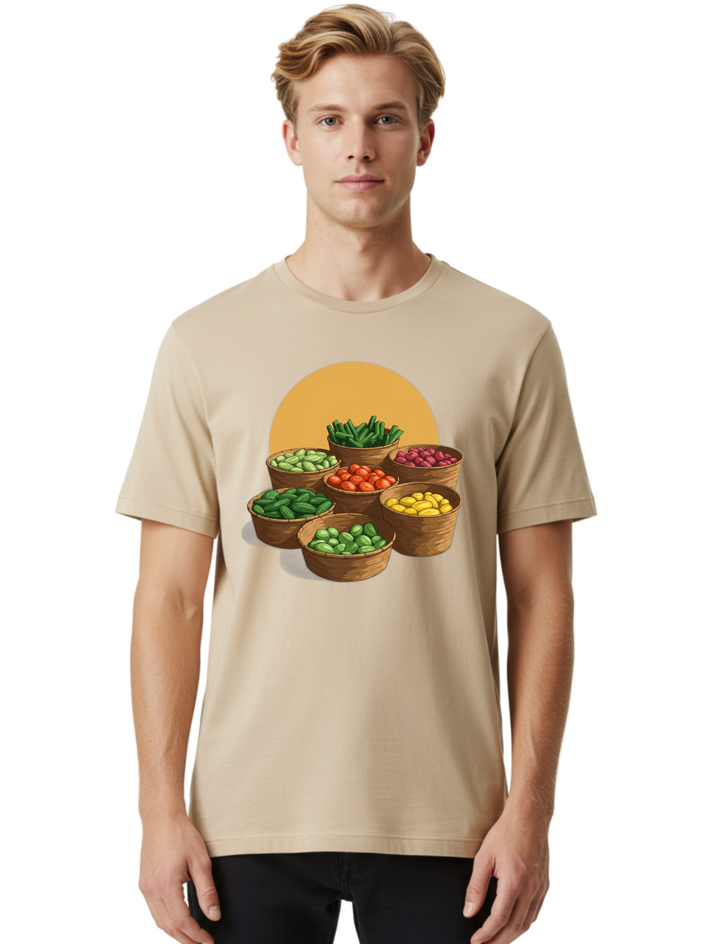 Vegetable-Baskets-1 Men'S Graphic Tee, 100% Cotton, Comfortable Casual Summer Wear, Machine Washable, Vintage Camera, Old Camera, Antique Camera, Black Camera, Classic Photography, Photography Equipment, Nostalgic Device, Film Camera, Bah311