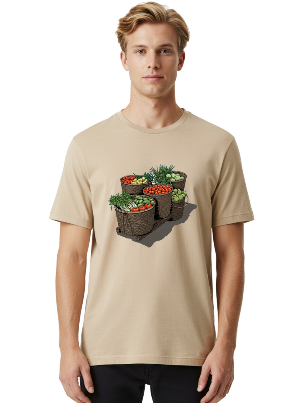 Vegetable-Baskets-2 Men'S Graphic Tee, 100% Cotton, Comfortable Casual Summer Wear, Machine Washable, Vintage Camera, Old Camera, Antique Camera, Black Camera, Classic Photography, Photography Equipment, Nostalgic Device, Film Camera, Bah312