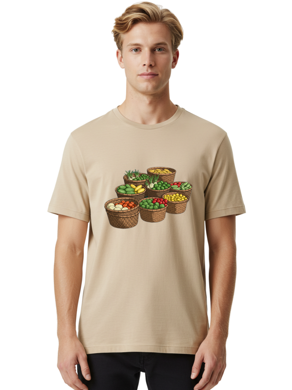 Vegetable-Baskets Men'S Graphic Tee, 100% Cotton, Comfortable Casual Summer Wear, Machine Washable, Vintage Camera, Old Camera, Antique Camera, Black Camera, Classic Photography, Photography Equipment, Nostalgic Device, Film Camera, Camera Art Bah313