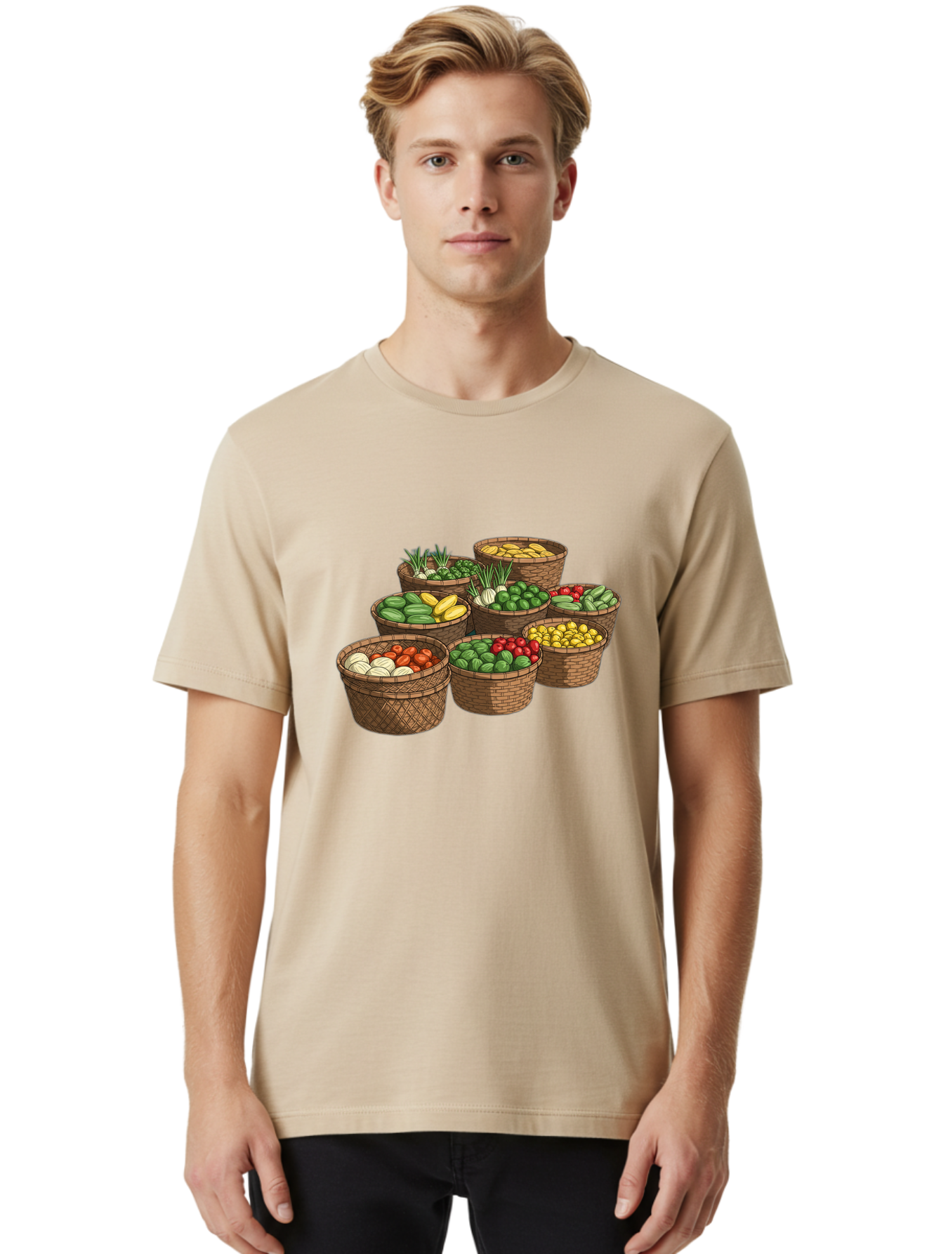 Vegetable-Baskets Men'S Graphic Tee, 100% Cotton, Comfortable Casual Summer Wear, Machine Washable, Vintage Camera, Old Camera, Antique Camera, Black Camera, Classic Photography, Photography Equipment, Nostalgic Device, Film Camera, Camera Art Bah313