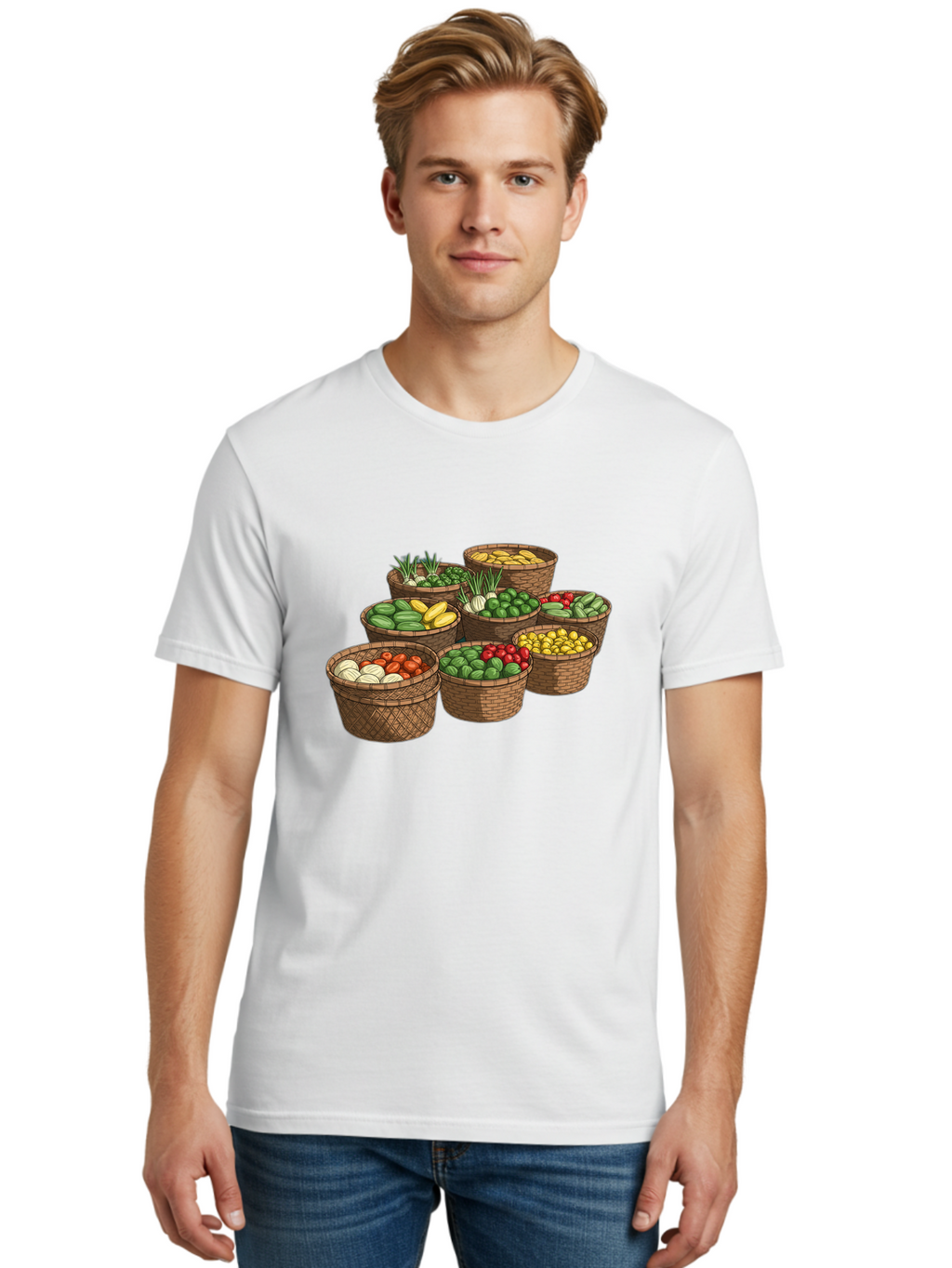 Vegetable-Baskets Men'S Graphic Tee, 100% Cotton, Comfortable Casual Summer Wear, Machine Washable, Vintage Camera, Old Camera, Antique Camera, Black Camera, Classic Photography, Photography Equipment, Nostalgic Device, Film Camera, Camera Art Bah313