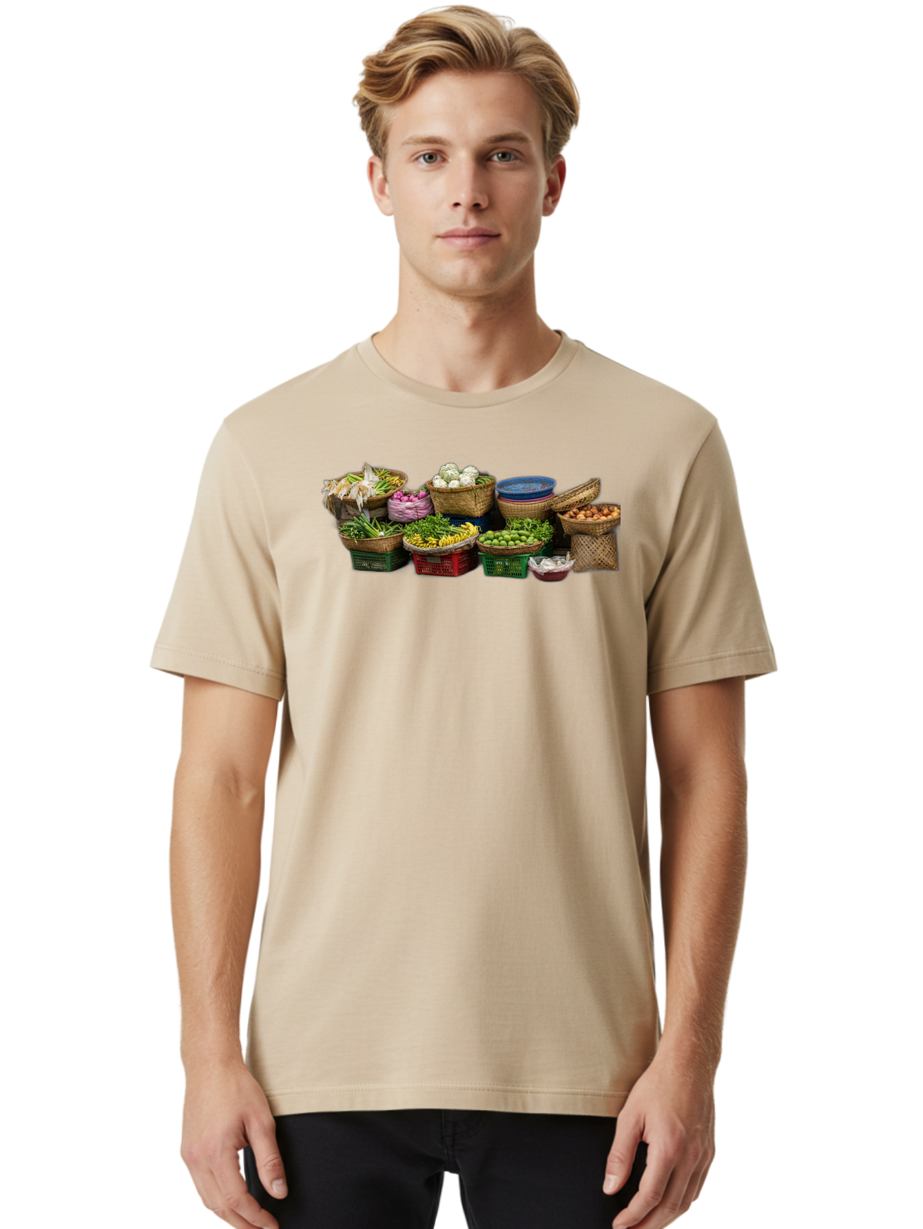 Vegetables-In-Baskets Men'S Graphic Tee, 100% Cotton, Comfortable Casual Summer Wear, Machine Washable, Vintage Camera, Old Camera, Antique Camera, Black Camera, Classic Photography, Photography Equipment, Nostalgic Device, Film Camera, Bah314
