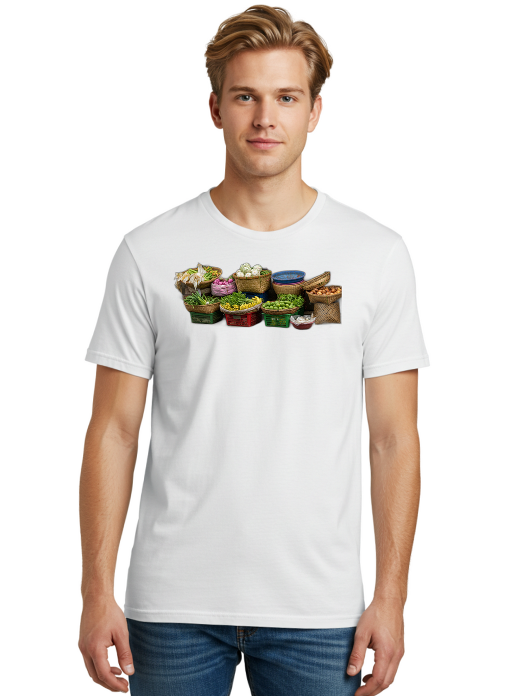 Vegetables-In-Baskets Men'S Graphic Tee, 100% Cotton, Comfortable Casual Summer Wear, Machine Washable, Vintage Camera, Old Camera, Antique Camera, Black Camera, Classic Photography, Photography Equipment, Nostalgic Device, Film Camera, Bah314