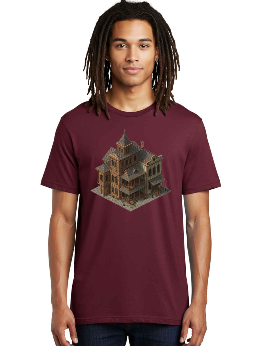 Victorian-House-1 Men'S Graphic Tee, 100% Cotton, Comfortable Casual Summer Wear, Machine Washable, Vintage Camera, Old Camera, Antique Camera, Black Camera, Classic Photography, Photography Equipment, Nostalgic Device, Film Camera, Camera Art Bah315