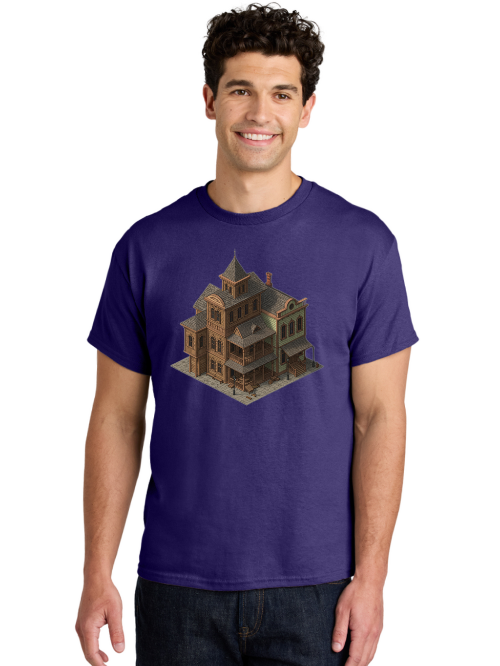 Victorian-House-1 Men'S Graphic Tee, 100% Cotton, Comfortable Casual Summer Wear, Machine Washable, Vintage Camera, Old Camera, Antique Camera, Black Camera, Classic Photography, Photography Equipment, Nostalgic Device, Film Camera, Camera Art Bah315