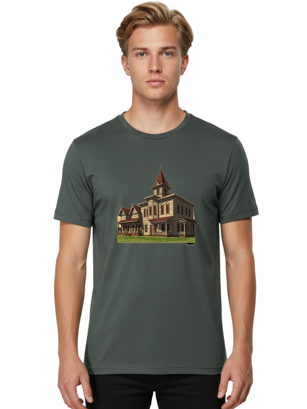 Victorian-House Men'S Graphic Tee, 100% Cotton, Comfortable Casual Summer Wear, Machine Washable, Vintage Camera, Old Camera, Antique Camera, Black Camera, Classic Photography, Photography Equipment, Nostalgic Device, Film Camera, Camera Art Bah316