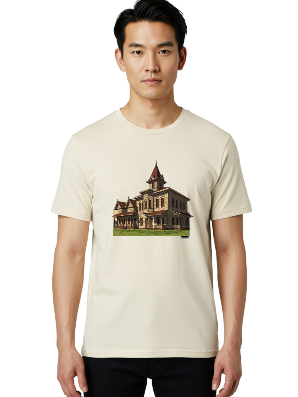 Victorian-House Men'S Graphic Tee, 100% Cotton, Comfortable Casual Summer Wear, Machine Washable, Vintage Camera, Old Camera, Antique Camera, Black Camera, Classic Photography, Photography Equipment, Nostalgic Device, Film Camera, Camera Art Bah316