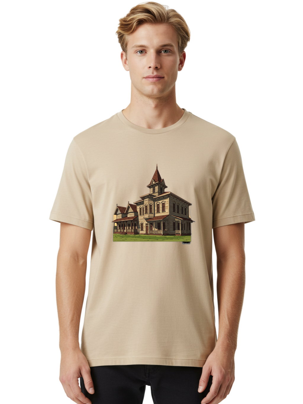 Victorian-House Men'S Graphic Tee, 100% Cotton, Comfortable Casual Summer Wear, Machine Washable, Vintage Camera, Old Camera, Antique Camera, Black Camera, Classic Photography, Photography Equipment, Nostalgic Device, Film Camera, Camera Art Bah316
