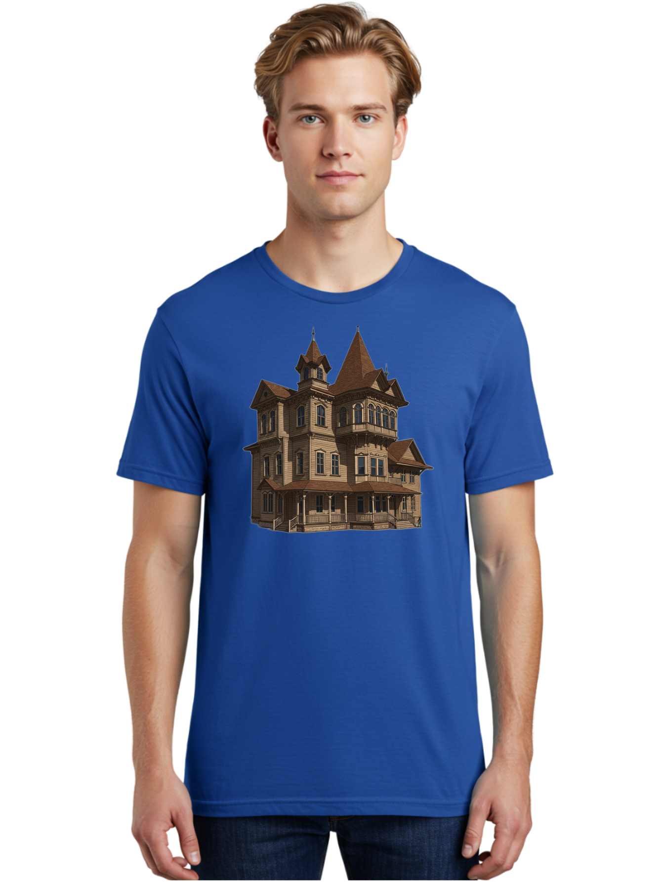 Victorian-Mansion Men'S Graphic Tee, 100% Cotton, Comfortable Casual Summer Wear, Machine Washable, Vintage Camera, Old Camera, Antique Camera, Black Camera, Classic Photography, Photography Equipment, Nostalgic Device, Film Camera, Camera Art Bah318