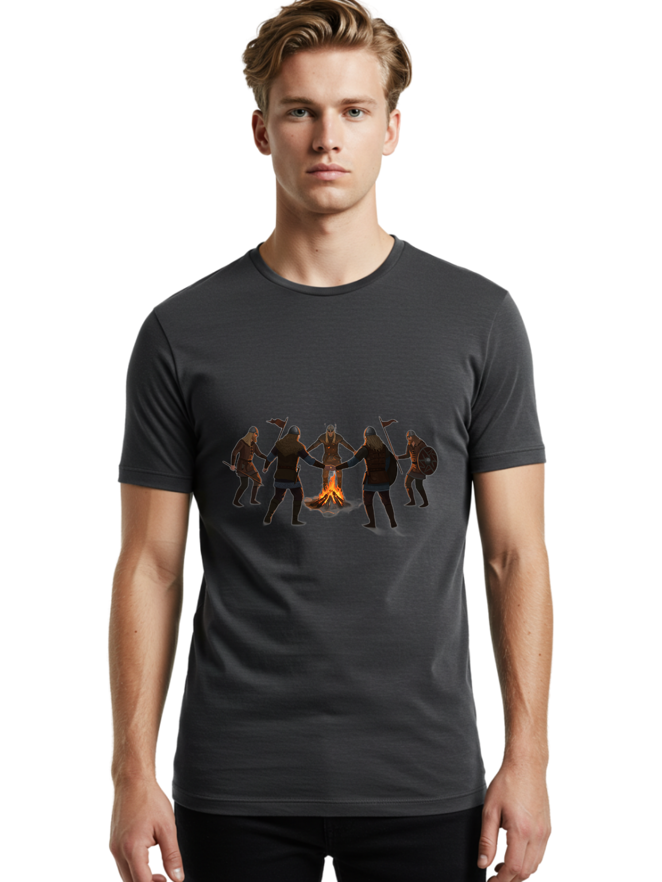 Viking-Circle-Dance Men'S Graphic Tee, 100% Cotton, Comfortable Casual Summer Wear, Machine Washable, Vintage Camera, Old Camera, Antique Camera, Black Camera, Classic Photography, Photography Equipment, Nostalgic Device, Film Camera, Bah319