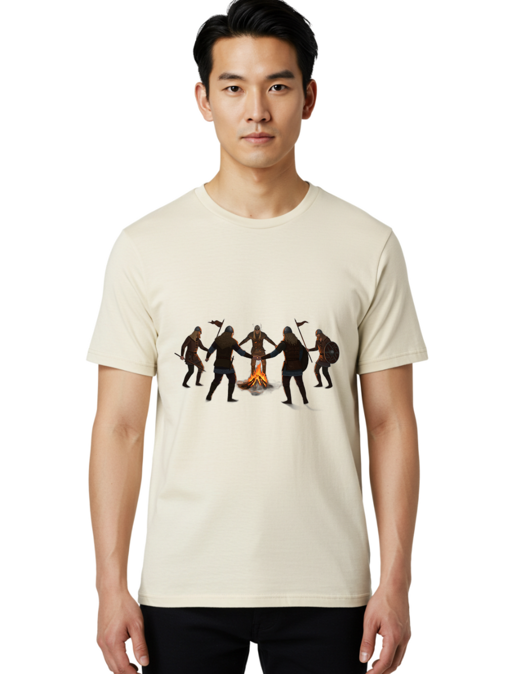 Viking-Circle-Dance Men'S Graphic Tee, 100% Cotton, Comfortable Casual Summer Wear, Machine Washable, Vintage Camera, Old Camera, Antique Camera, Black Camera, Classic Photography, Photography Equipment, Nostalgic Device, Film Camera, Bah319