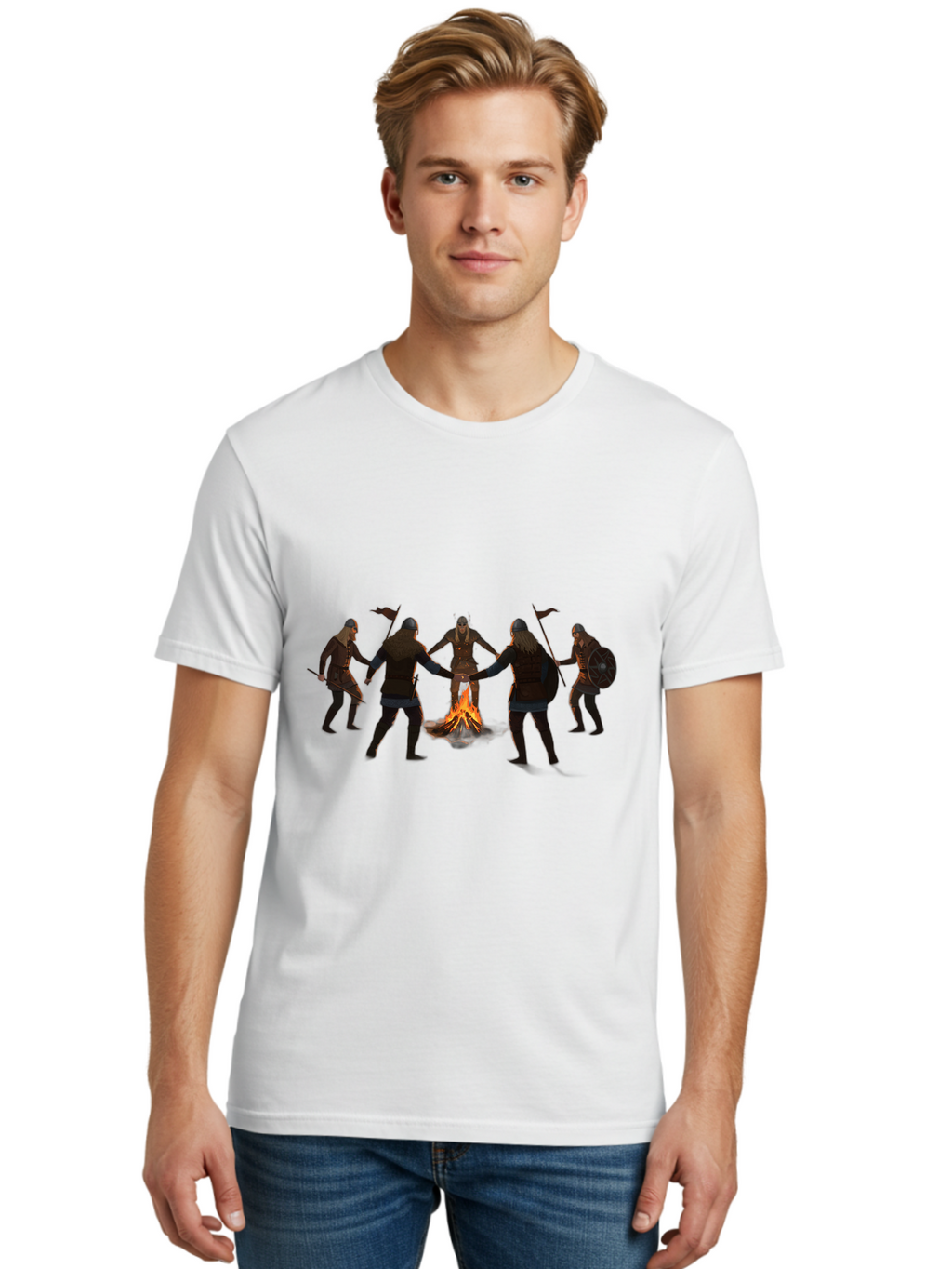 Viking-Circle-Dance Men'S Graphic Tee, 100% Cotton, Comfortable Casual Summer Wear, Machine Washable, Vintage Camera, Old Camera, Antique Camera, Black Camera, Classic Photography, Photography Equipment, Nostalgic Device, Film Camera, Bah319