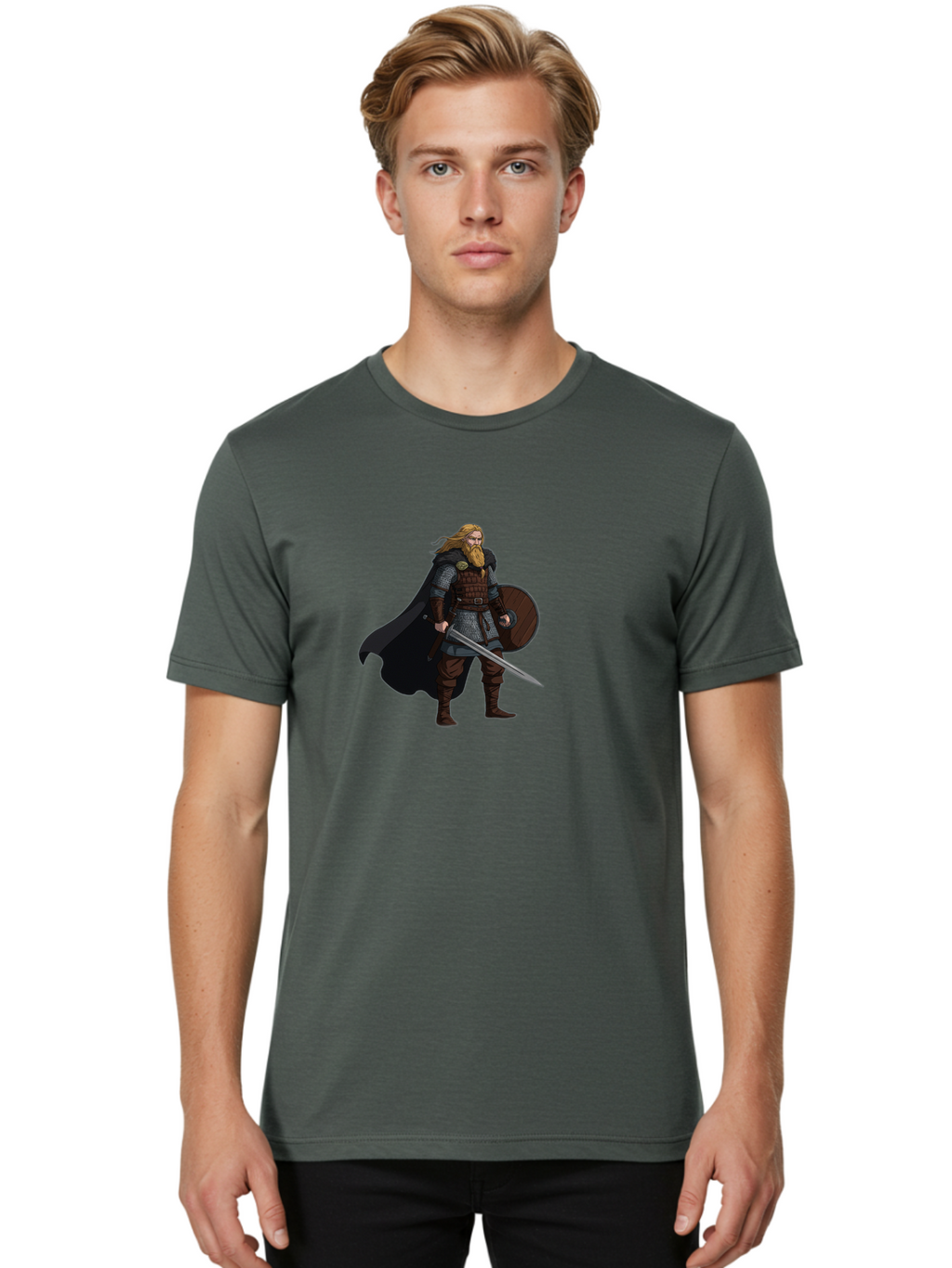 Viking-Warrior-1 Men'S Graphic Tee, 100% Cotton, Comfortable Casual Summer Wear, Machine Washable, Vintage Camera, Old Camera, Antique Camera, Black Camera, Classic Photography, Photography Equipment, Nostalgic Device, Film Camera, Camera Art Bah320