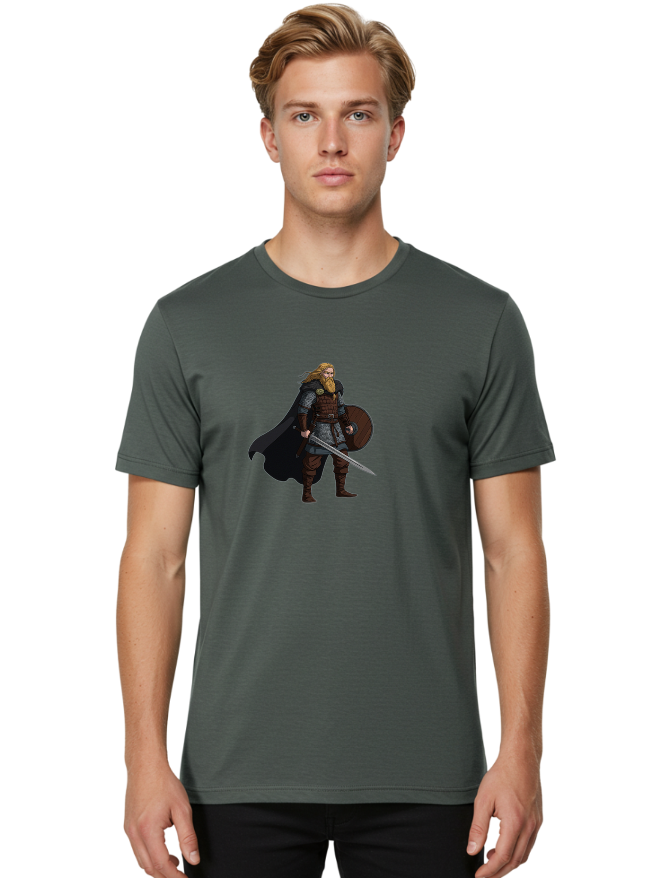 Viking-Warrior-1 Men'S Graphic Tee, 100% Cotton, Comfortable Casual Summer Wear, Machine Washable, Vintage Camera, Old Camera, Antique Camera, Black Camera, Classic Photography, Photography Equipment, Nostalgic Device, Film Camera, Camera Art Bah320