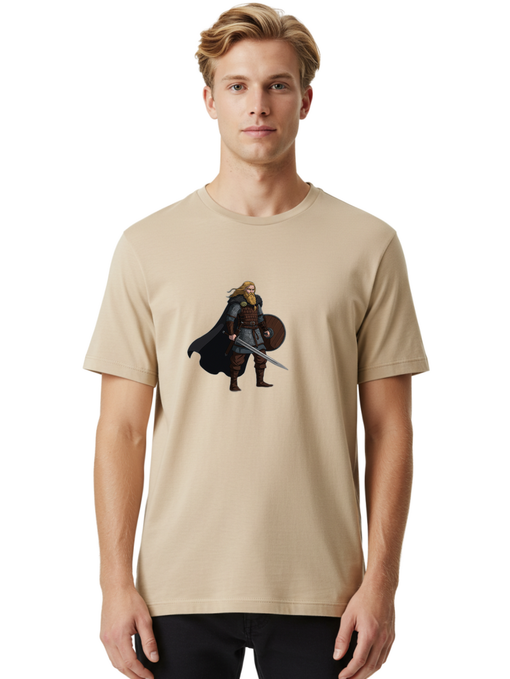 Viking-Warrior-1 Men'S Graphic Tee, 100% Cotton, Comfortable Casual Summer Wear, Machine Washable, Vintage Camera, Old Camera, Antique Camera, Black Camera, Classic Photography, Photography Equipment, Nostalgic Device, Film Camera, Camera Art Bah320