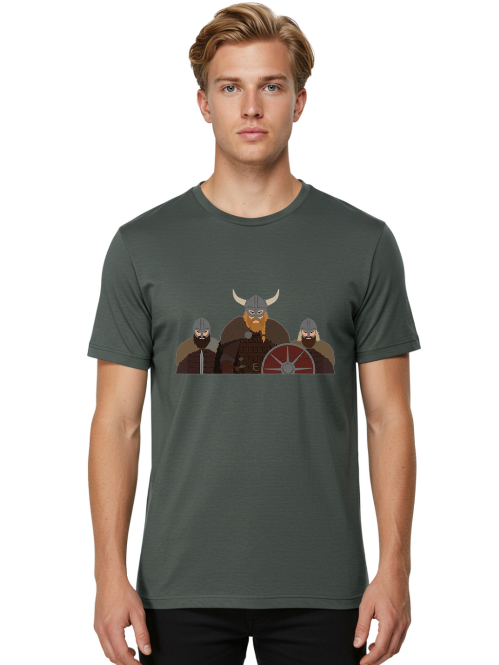 Viking-Warriors-1 Men'S Graphic Tee, 100% Cotton, Comfortable Casual Summer Wear, Machine Washable, Vintage Camera, Old Camera, Antique Camera, Black Camera, Classic Photography, Photography Equipment, Nostalgic Device, Film Camera, Camera Art Bah325
