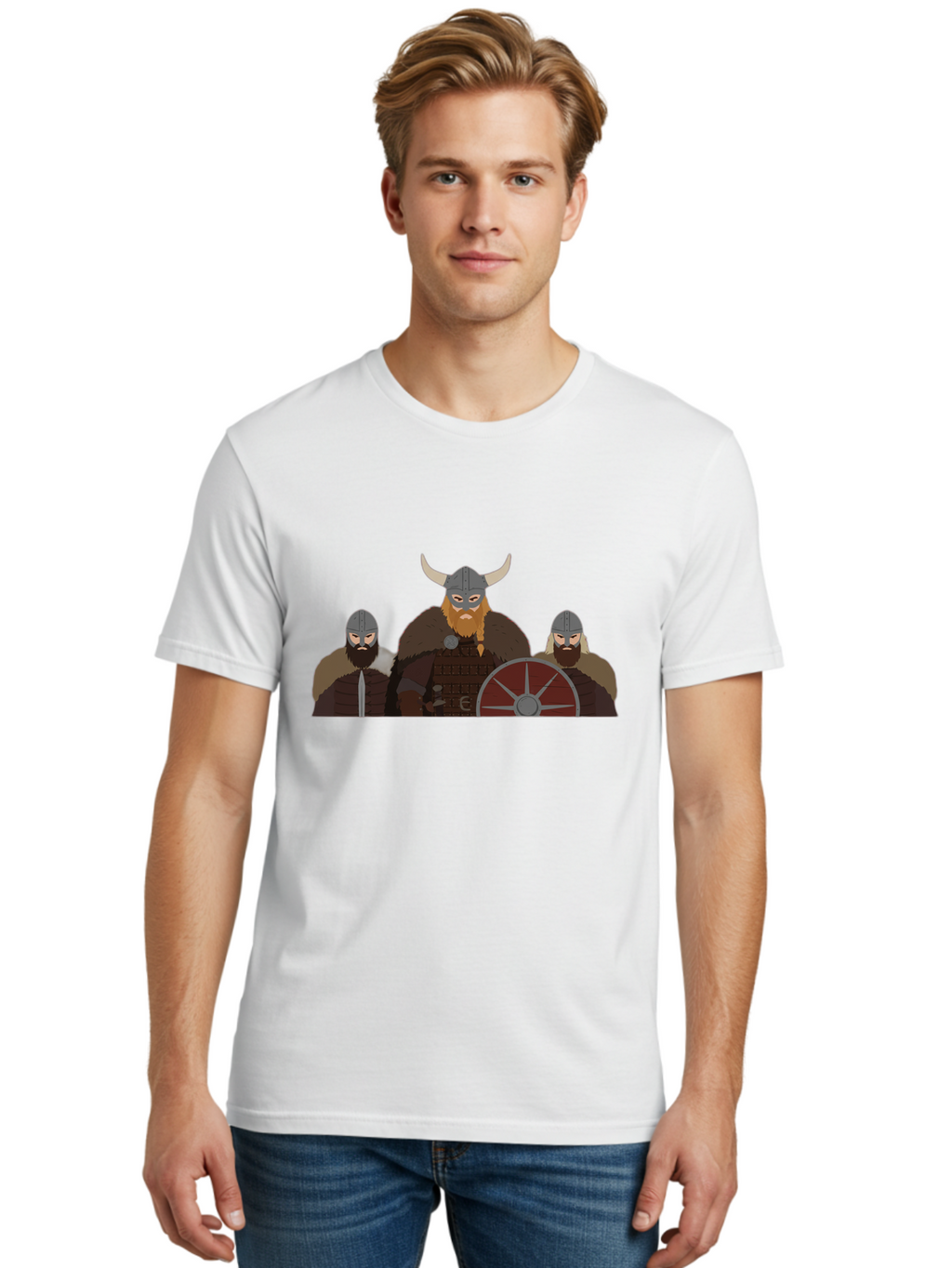 Viking-Warriors-1 Men'S Graphic Tee, 100% Cotton, Comfortable Casual Summer Wear, Machine Washable, Vintage Camera, Old Camera, Antique Camera, Black Camera, Classic Photography, Photography Equipment, Nostalgic Device, Film Camera, Camera Art Bah325