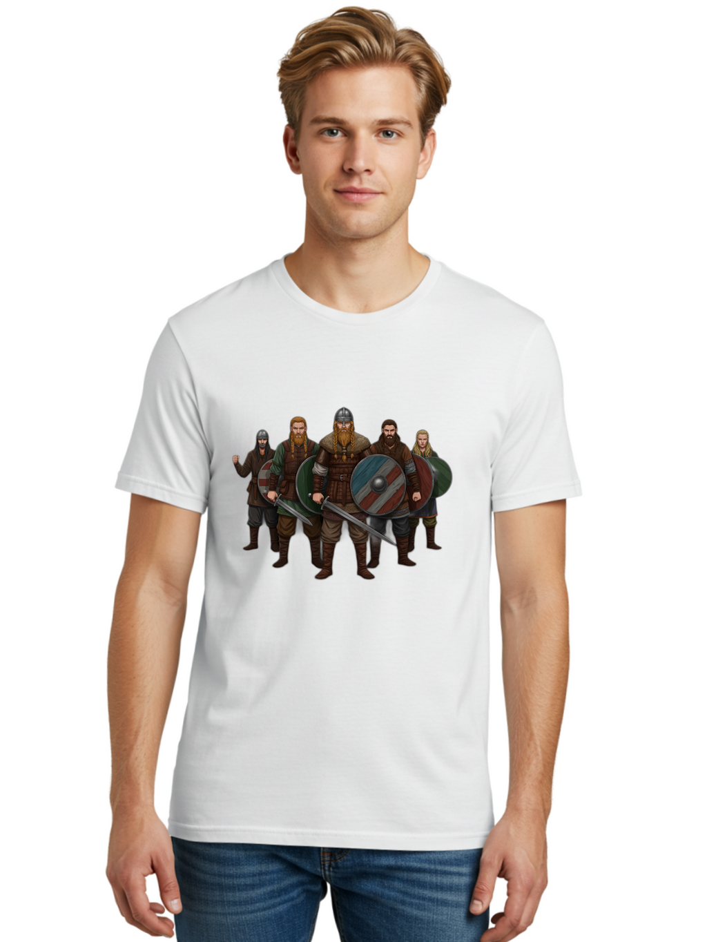 Viking-Warriors-10 Men'S Graphic Tee, 100% Cotton, Comfortable Casual Summer Wear, Machine Washable, Vintage Camera, Old Camera, Antique Camera, Black Camera, Classic Photography, Photography Equipment, Nostalgic Device, Film Camera, Bah326