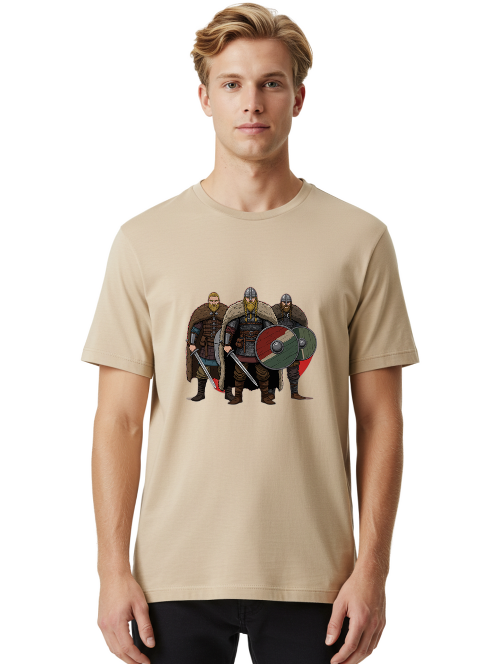 Viking-Warriors-13 Men'S Graphic Tee, 100% Cotton, Comfortable Casual Summer Wear, Machine Washable, Vintage Camera, Old Camera, Antique Camera, Black Camera, Classic Photography, Photography Equipment, Nostalgic Device, Film Camera, Bah329