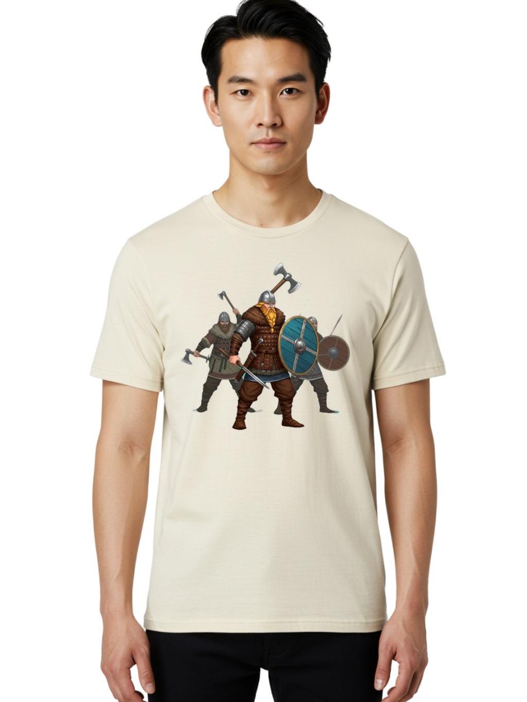 Viking-Warriors-2 Men'S Graphic Tee, 100% Cotton, Comfortable Casual Summer Wear, Machine Washable, Vintage Camera, Old Camera, Antique Camera, Black Camera, Classic Photography, Photography Equipment, Nostalgic Device, Film Camera, Camera Art Bah330