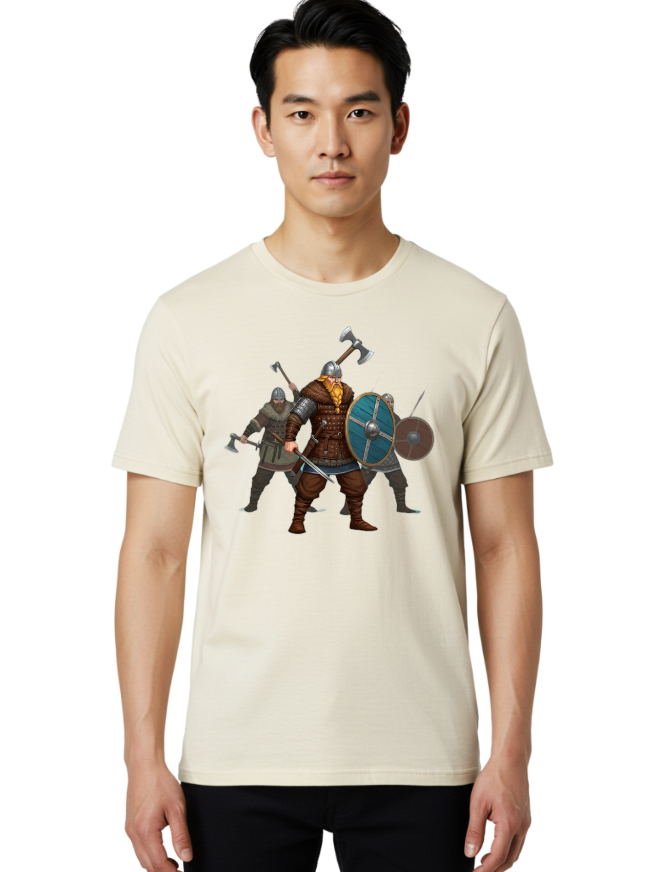 Viking-Warriors-2 Men'S Graphic Tee, 100% Cotton, Comfortable Casual Summer Wear, Machine Washable, Vintage Camera, Old Camera, Antique Camera, Black Camera, Classic Photography, Photography Equipment, Nostalgic Device, Film Camera, Camera Art Bah330