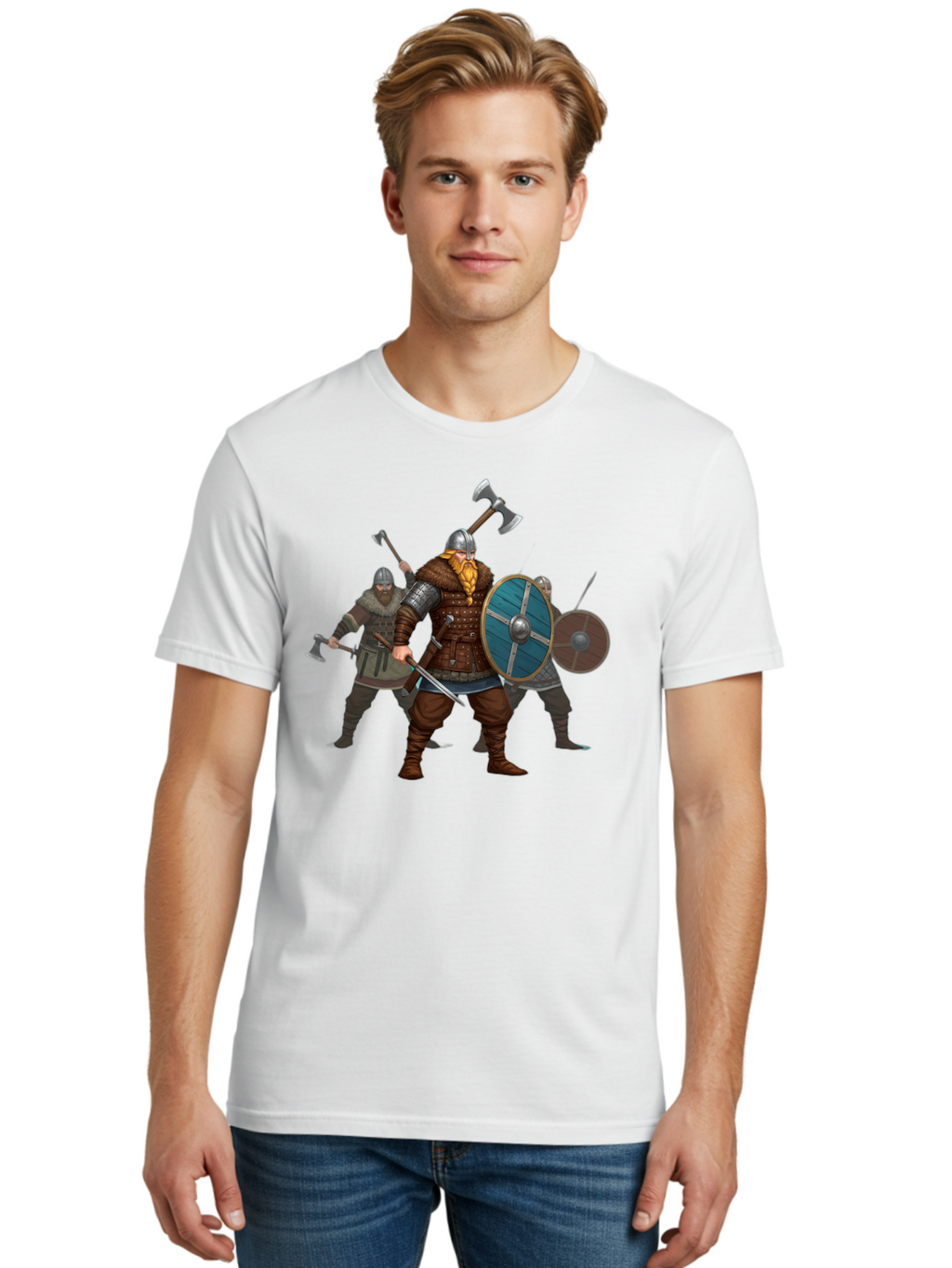 Viking-Warriors-2 Men'S Graphic Tee, 100% Cotton, Comfortable Casual Summer Wear, Machine Washable, Vintage Camera, Old Camera, Antique Camera, Black Camera, Classic Photography, Photography Equipment, Nostalgic Device, Film Camera, Camera Art Bah330