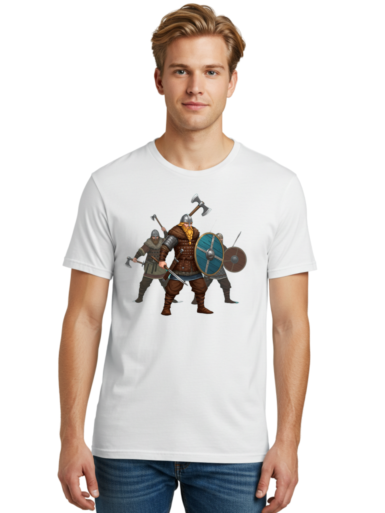 Viking-Warriors-2 Men'S Graphic Tee, 100% Cotton, Comfortable Casual Summer Wear, Machine Washable, Vintage Camera, Old Camera, Antique Camera, Black Camera, Classic Photography, Photography Equipment, Nostalgic Device, Film Camera, Camera Art Bah330