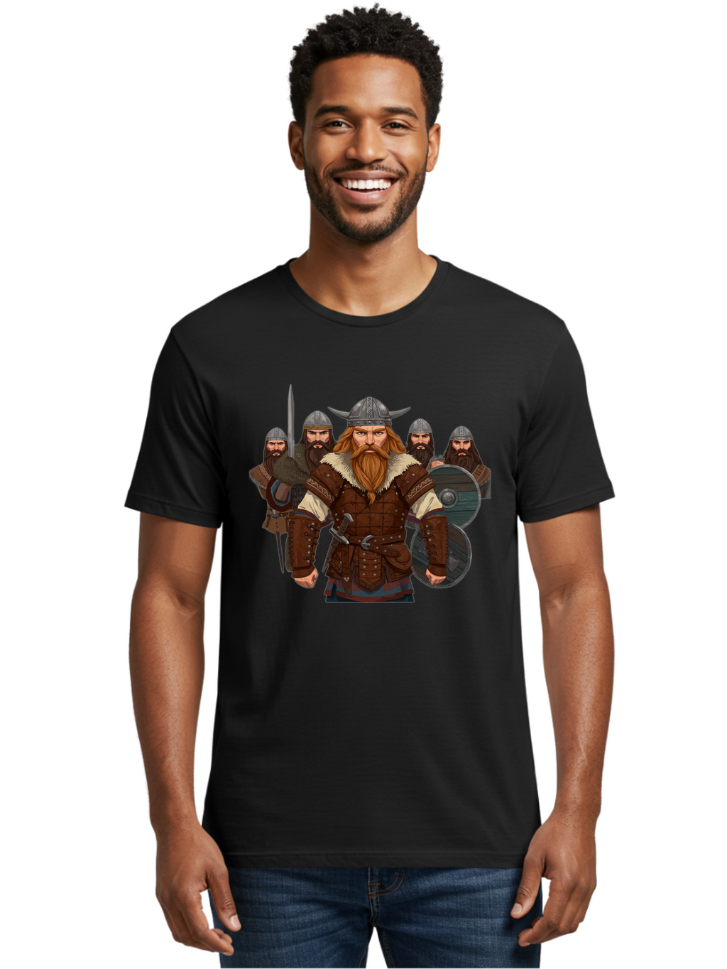 Viking-Warriors-3 Men'S Graphic Tee, 100% Cotton, Comfortable Casual Summer Wear, Machine Washable, Vintage Camera, Old Camera, Antique Camera, Black Camera, Classic Photography, Photography Equipment, Nostalgic Device, Film Camera, Camera Art Bah331