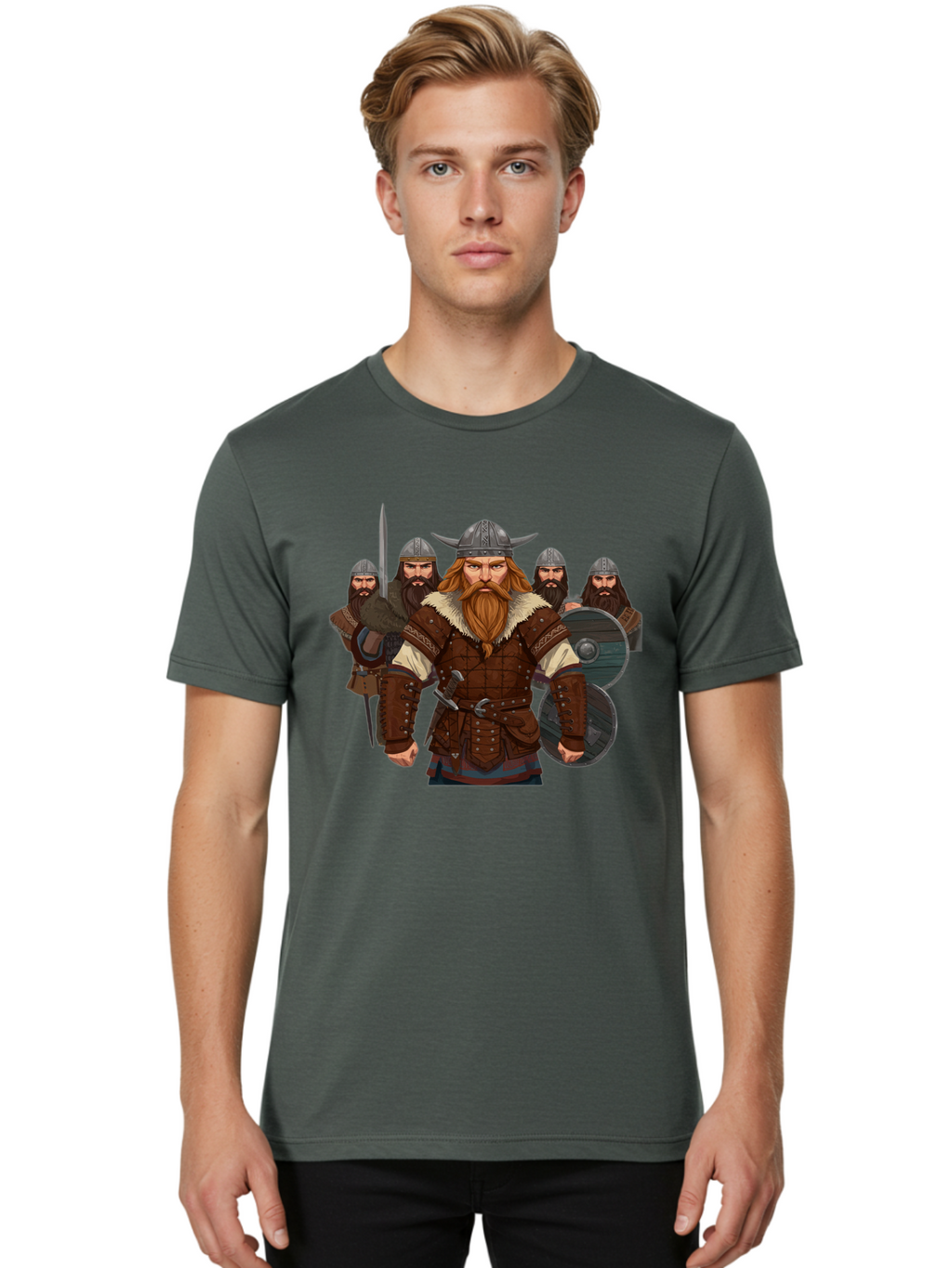 Viking-Warriors-3 Men'S Graphic Tee, 100% Cotton, Comfortable Casual Summer Wear, Machine Washable, Vintage Camera, Old Camera, Antique Camera, Black Camera, Classic Photography, Photography Equipment, Nostalgic Device, Film Camera, Camera Art Bah331
