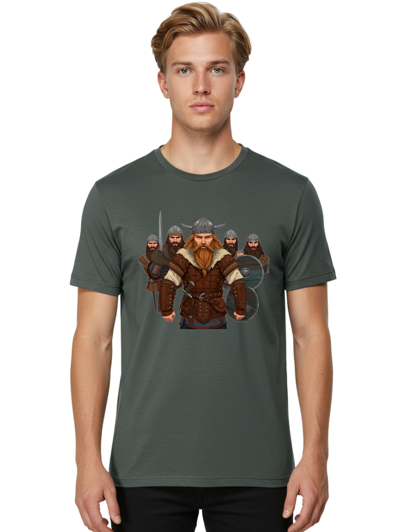 Viking-Warriors-3 Men'S Graphic Tee, 100% Cotton, Comfortable Casual Summer Wear, Machine Washable, Vintage Camera, Old Camera, Antique Camera, Black Camera, Classic Photography, Photography Equipment, Nostalgic Device, Film Camera, Camera Art Bah331