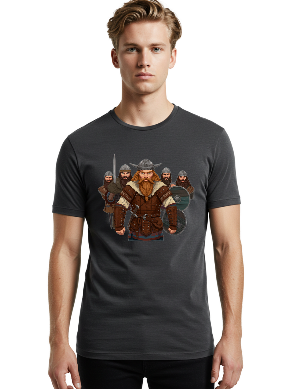 Viking-Warriors-3 Men'S Graphic Tee, 100% Cotton, Comfortable Casual Summer Wear, Machine Washable, Vintage Camera, Old Camera, Antique Camera, Black Camera, Classic Photography, Photography Equipment, Nostalgic Device, Film Camera, Camera Art Bah331