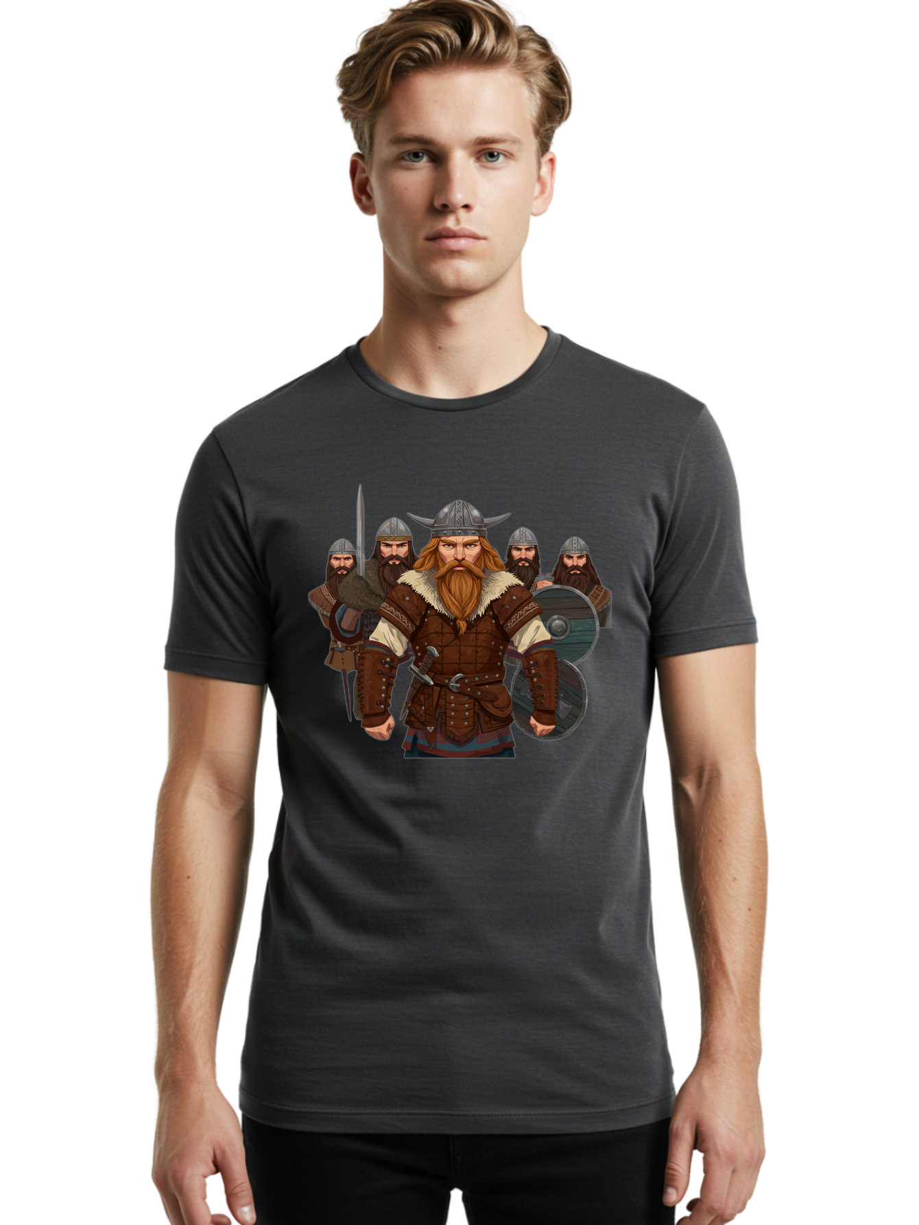 Viking-Warriors-3 Men'S Graphic Tee, 100% Cotton, Comfortable Casual Summer Wear, Machine Washable, Vintage Camera, Old Camera, Antique Camera, Black Camera, Classic Photography, Photography Equipment, Nostalgic Device, Film Camera, Camera Art Bah331