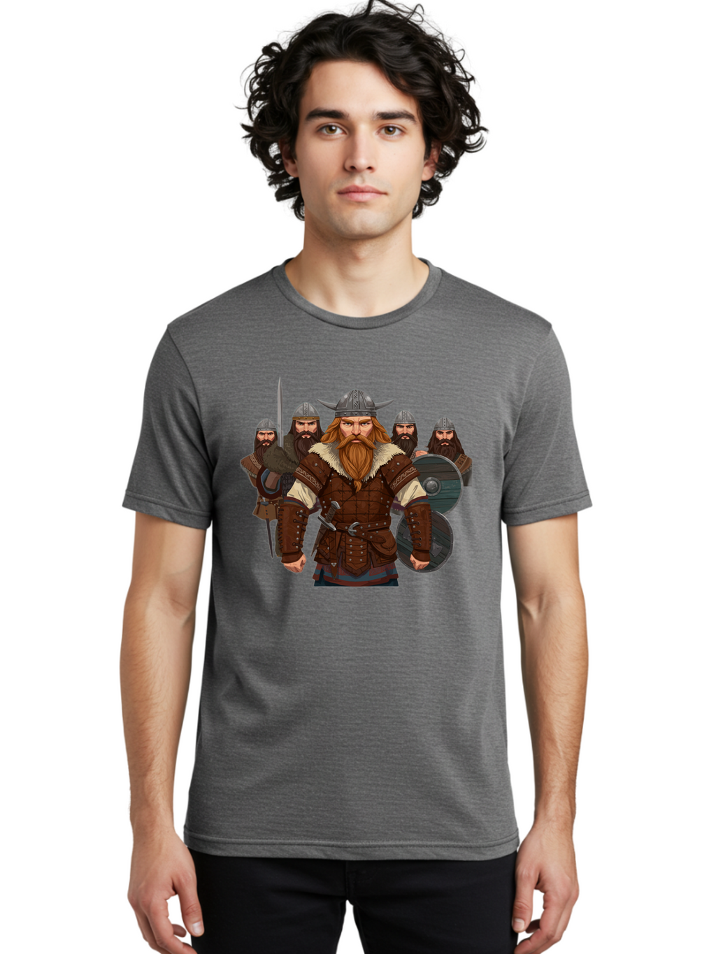 Viking-Warriors-3 Men'S Graphic Tee, 100% Cotton, Comfortable Casual Summer Wear, Machine Washable, Vintage Camera, Old Camera, Antique Camera, Black Camera, Classic Photography, Photography Equipment, Nostalgic Device, Film Camera, Camera Art Bah331