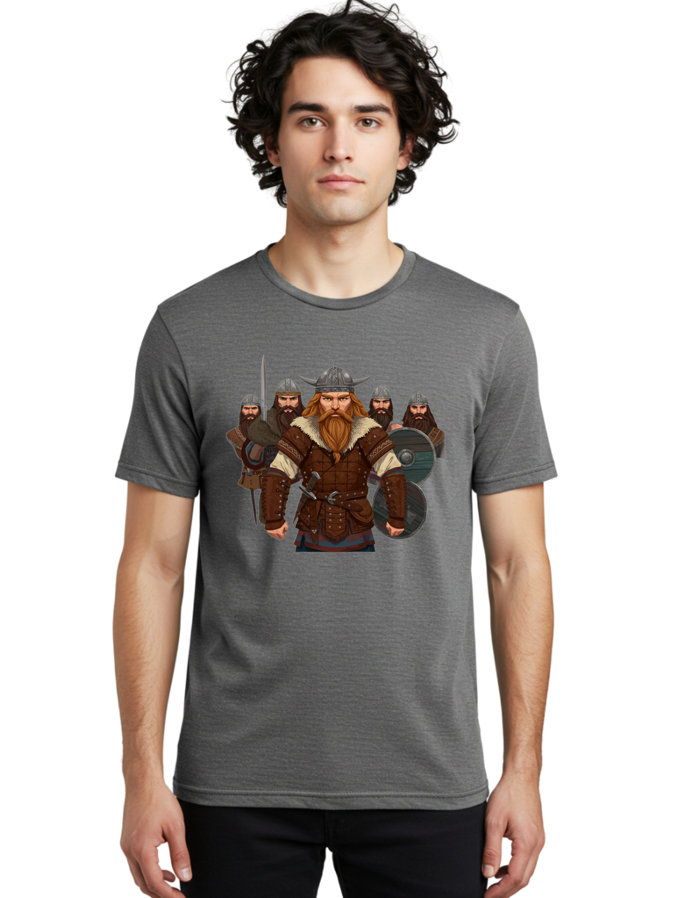 Viking-Warriors-3 Men'S Graphic Tee, 100% Cotton, Comfortable Casual Summer Wear, Machine Washable, Vintage Camera, Old Camera, Antique Camera, Black Camera, Classic Photography, Photography Equipment, Nostalgic Device, Film Camera, Camera Art Bah331