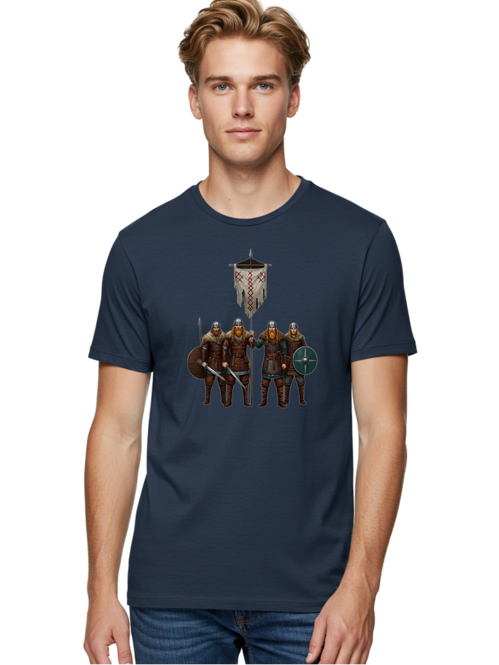 Viking-Warriors-4 Men'S Graphic Tee, 100% Cotton, Comfortable Casual Summer Wear, Machine Washable, Vintage Camera, Old Camera, Antique Camera, Black Camera, Classic Photography, Photography Equipment, Nostalgic Device, Film Camera, Camera Art Bah332